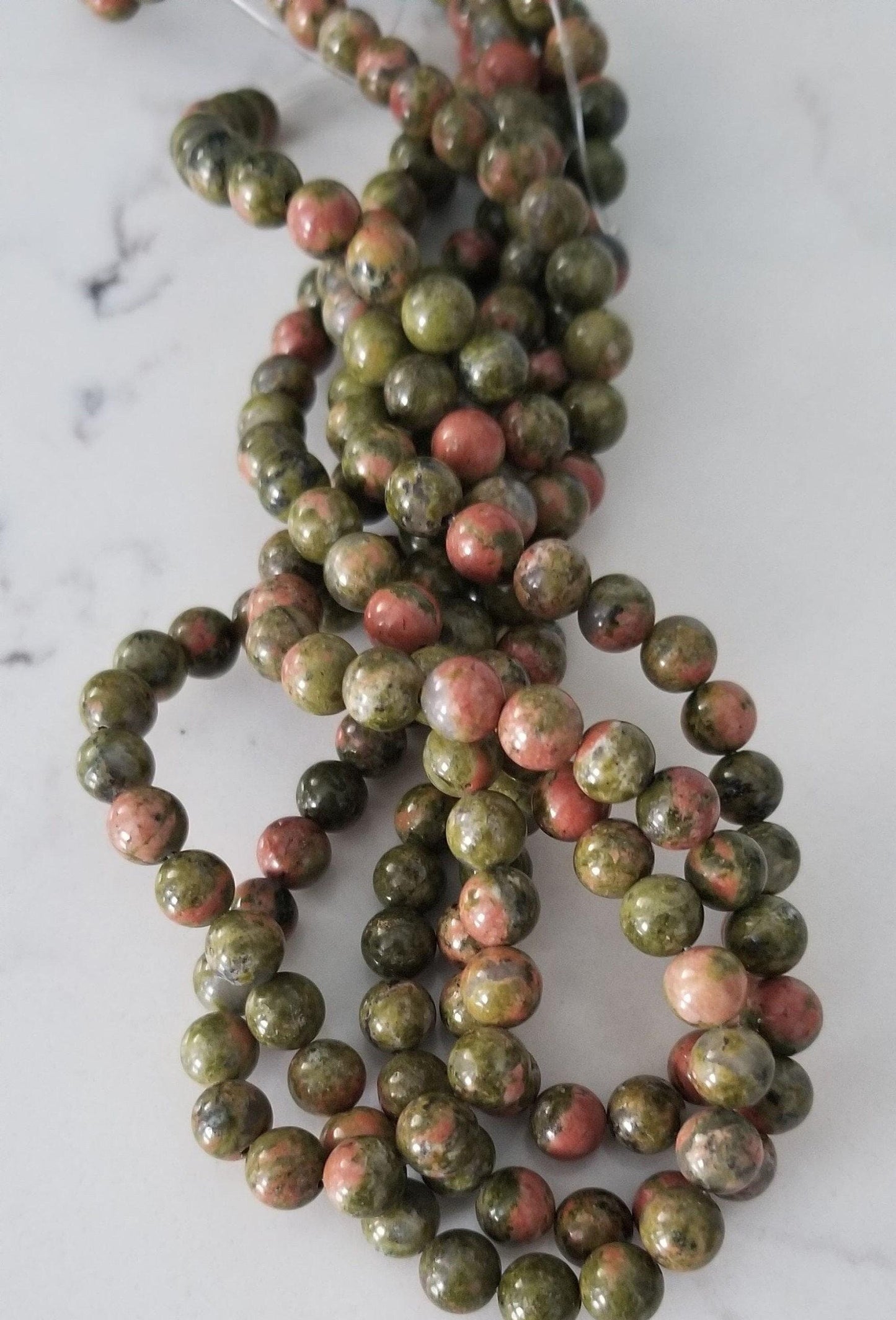 1 Strand Natural Unakite Round Beads, approx 6~7mm, Hole 1mm, approx 60 pcs/strand, Full 15.7" strand