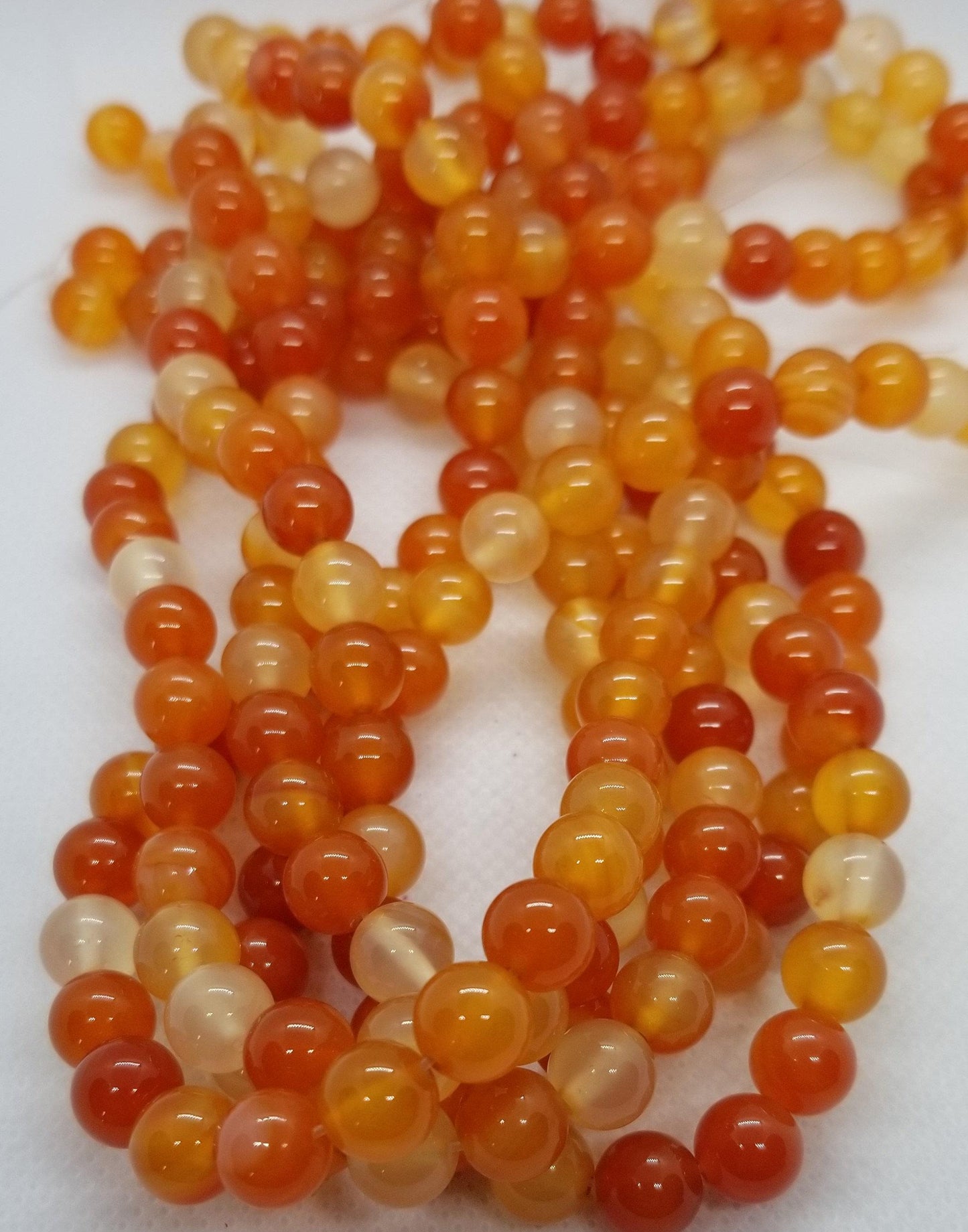 Natural Carnelian Beads, 4mm, 6mm or 8mm, Round, 1 strand, Polished, Grade A, Hole 1mm, Full strand, see description for details