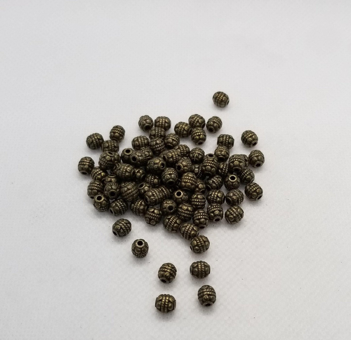 10 pieces Antique Bronze Barrel Beads, Tibetan Style Spacer Beads, Oval, Cadmium, Nickel, Lead Free, 5~5.5x6mm, Hole 1mm
