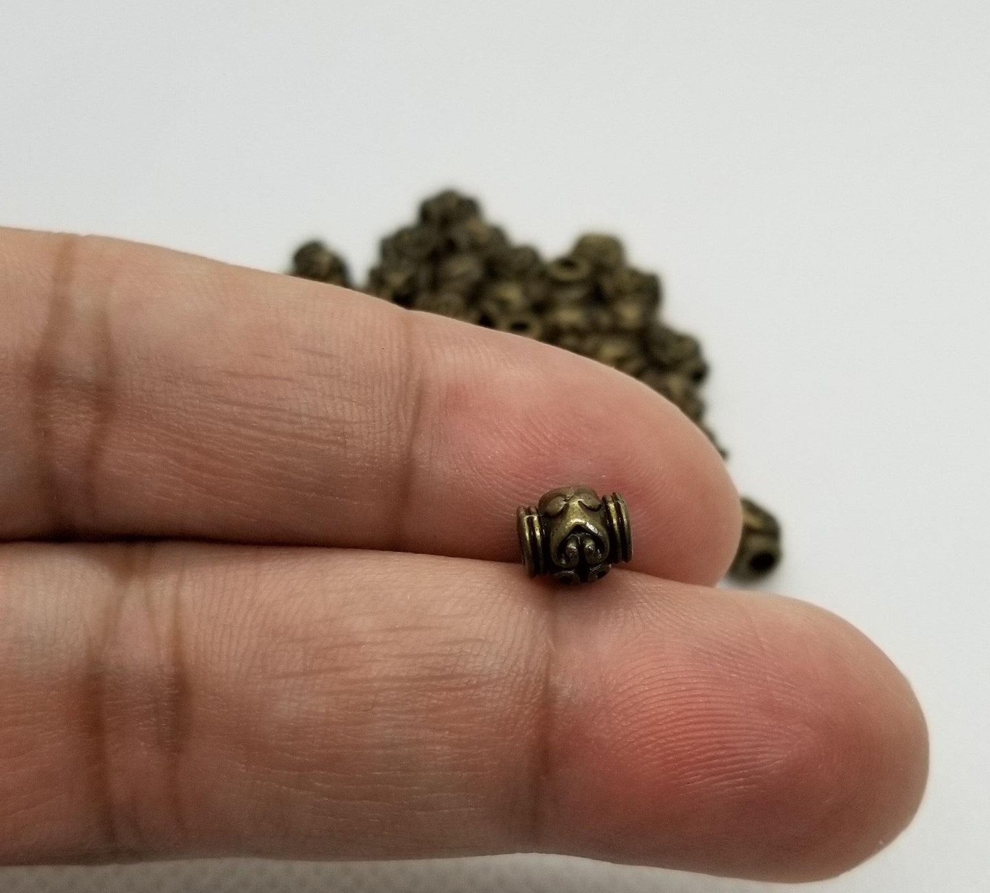 10 pieces Bronze Barrel Spacer Bead, Tibetan Style Alloy, Vase, Cadmium, Nickel, Lead Free, Antique Bronze, 7x6mm, Hole 2mm