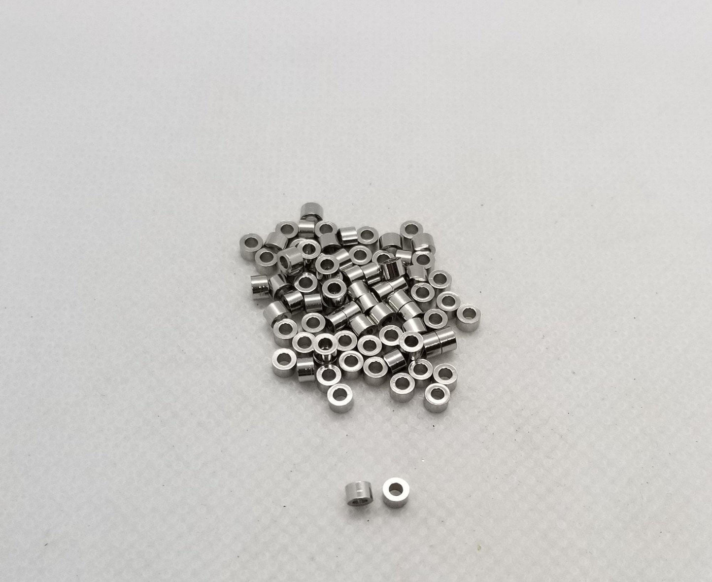 10 pieces Stainless Steel Column Spacer Beads, 304 Stainless Steel, Silver Color, 2x3mm, Hole 1.5mm