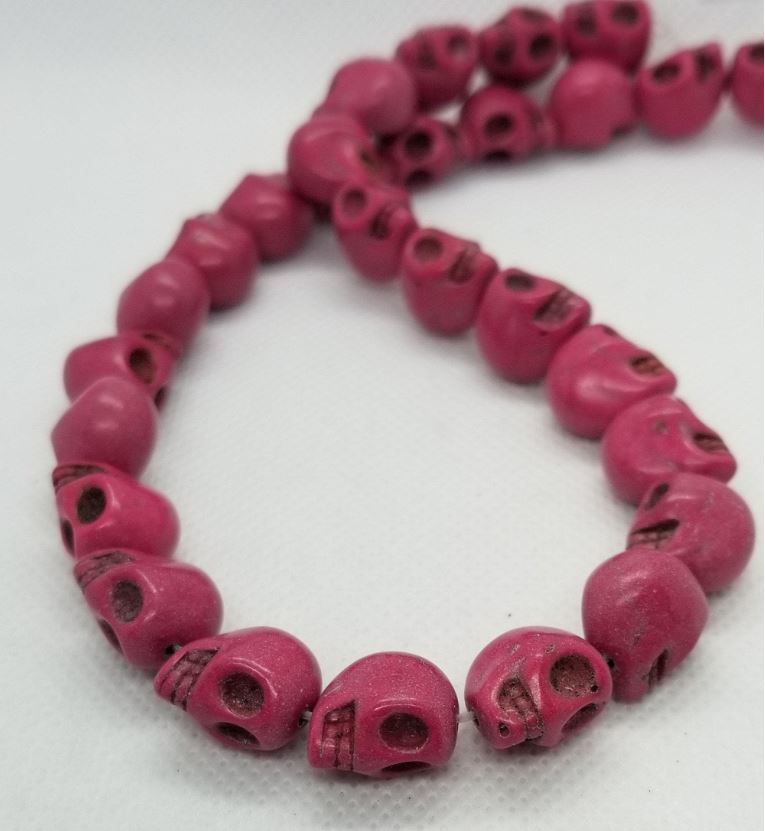 1 strand Turquoise Skull Beads, Dyed, Synthetic, Hole 1mm, Full strand approximately 15 inch , See Description for colours and sizes