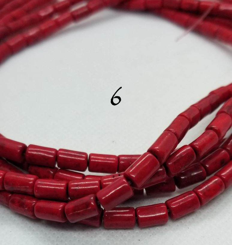 1 strand Turquoise Column Beads, Dyed, Synthetic, 8x5mm, Hole 1mm, about 46pcs/strand, Full 15" strand, Choose from 6 colours