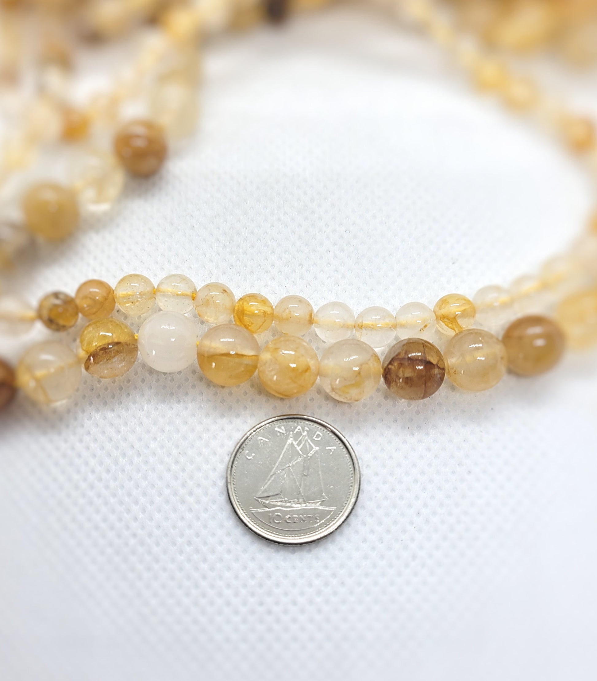 Natural Golden Hematoid Quartz, Golden Healer Quartz, Round, Polished, 1 strand, 6 or 8mm, Hole 1mm, 15" strand, see description for details