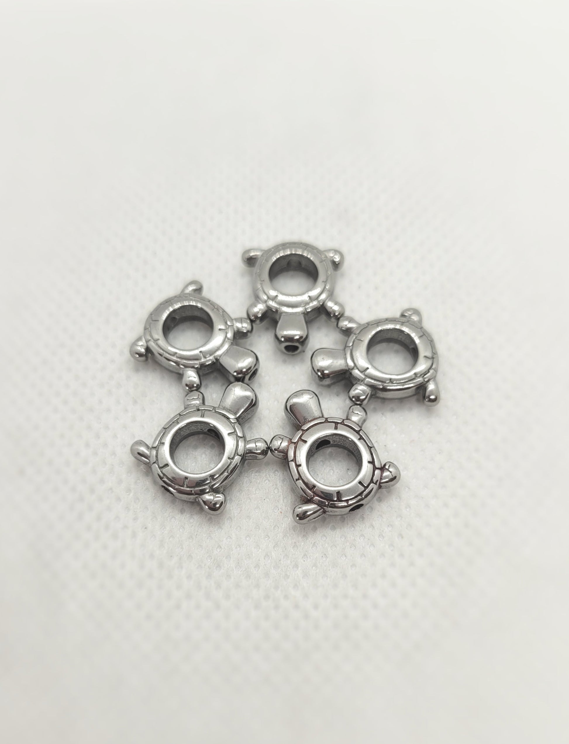 Unique Silver Bead Frames featuring Turtle Butterfly or Oval, 5 pieces, 304 Stainless Steel, Sizes listed in description