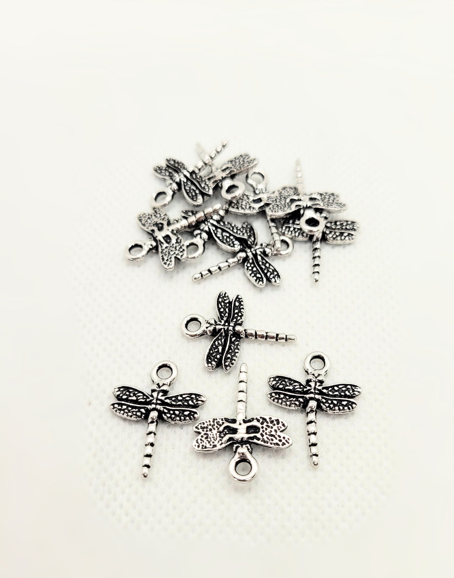 Silver Dragonfly Charm Pendant by TierraCast, Cast Pewter, Lead Free, 30x15mm, Hole 2mm, priced per piece