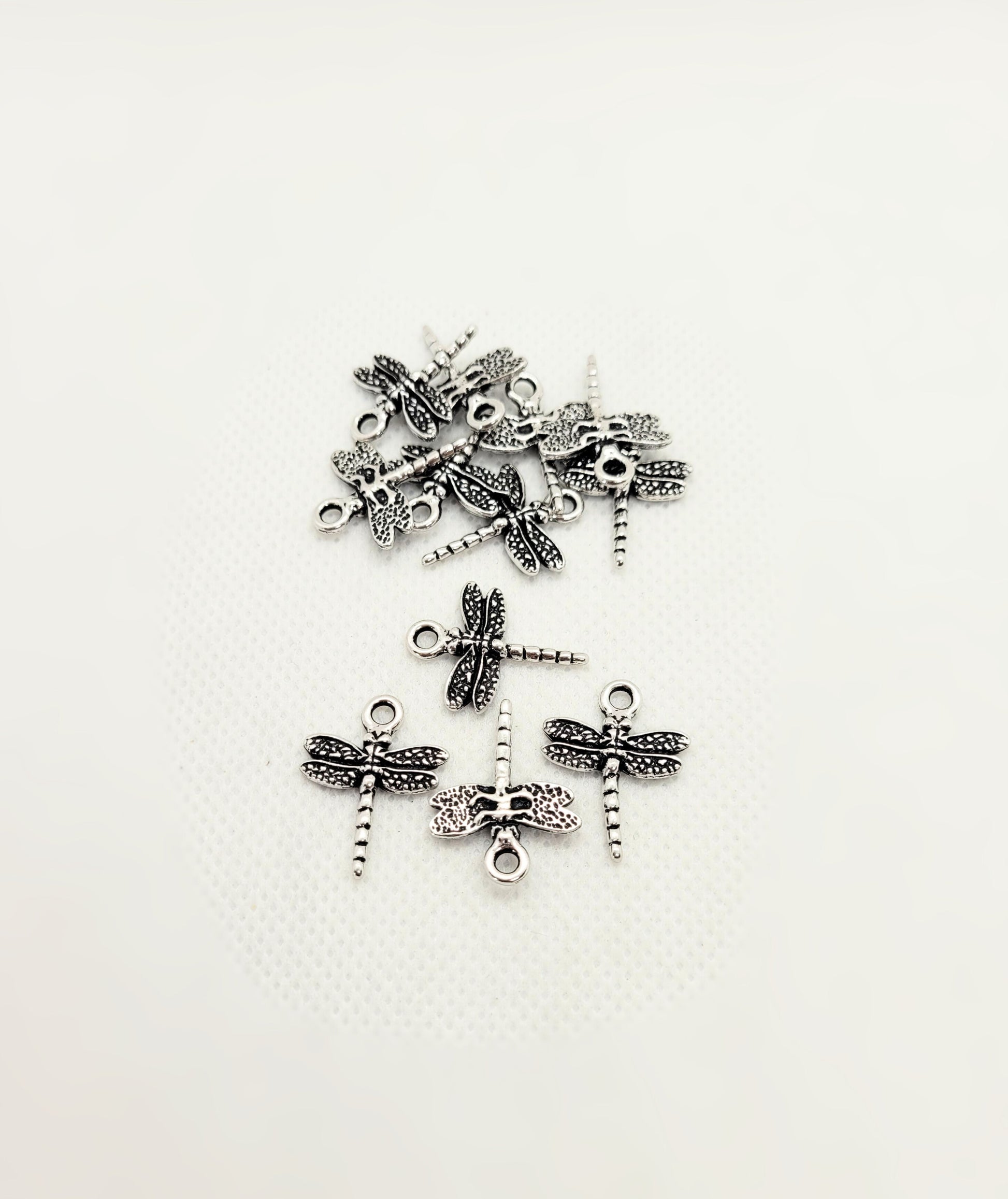 Silver Dragonfly Charm Pendant by TierraCast, Cast Pewter, Lead Free, 30x15mm, Hole 2mm, priced per piece
