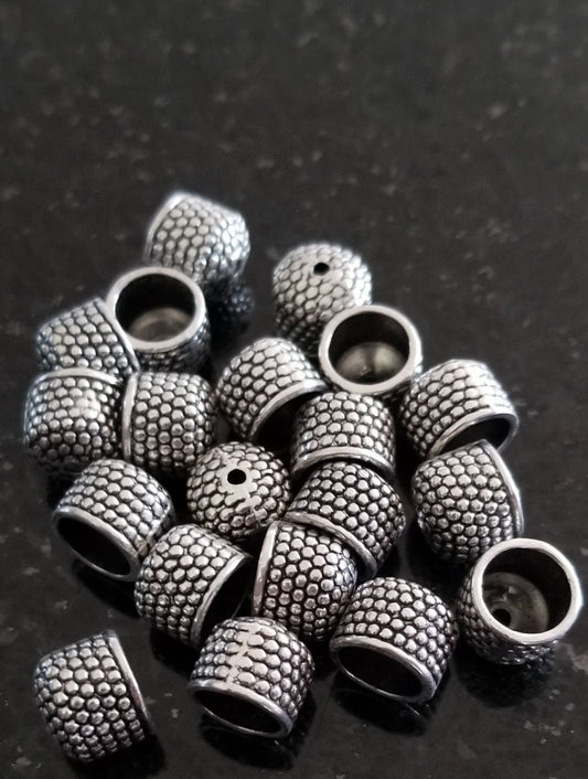 10 pcs Silver Cord Ends, End Cap, Tassel caps, Bead caps, Tibetan style alloy, Antique silver, 10x9mm, Hole 1.5mm; Inner diam 8mm