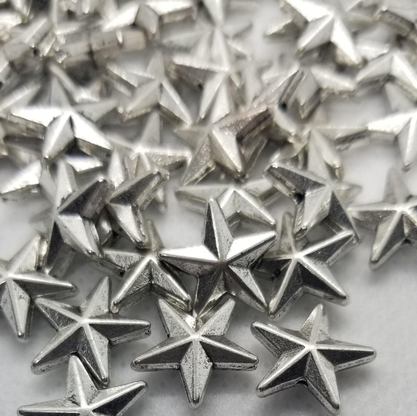 10 pieces Bright Silver Star Spacer Beads, Tibetan Style Alloy, Lead, Nickel, Cadmium Free, Platinum, 12x12x4mm, hole 1mm