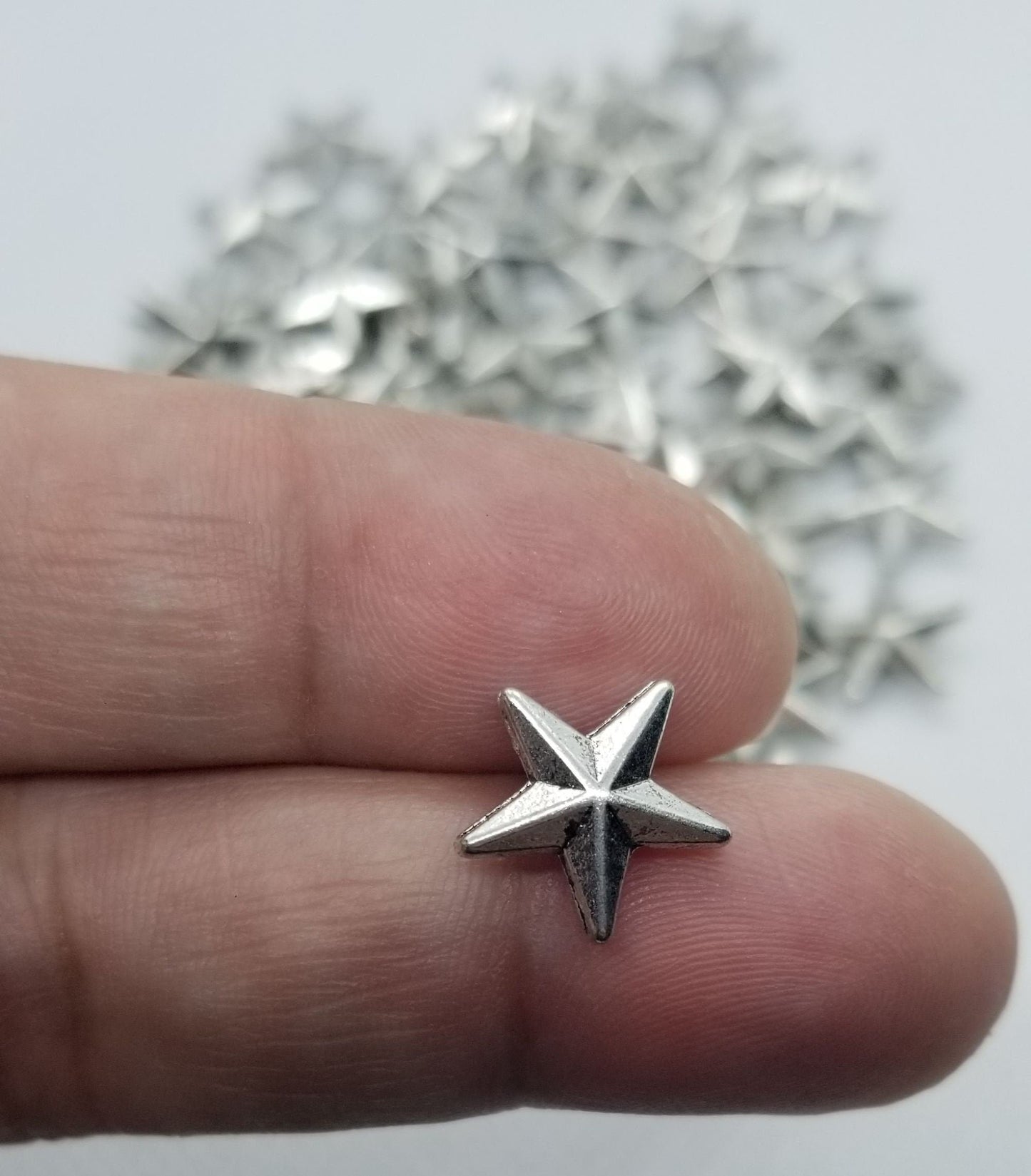 10 pieces Bright Silver Star Spacer Beads, Tibetan Style Alloy, Lead, Nickel, Cadmium Free, Platinum, 12x12x4mm, hole 1mm