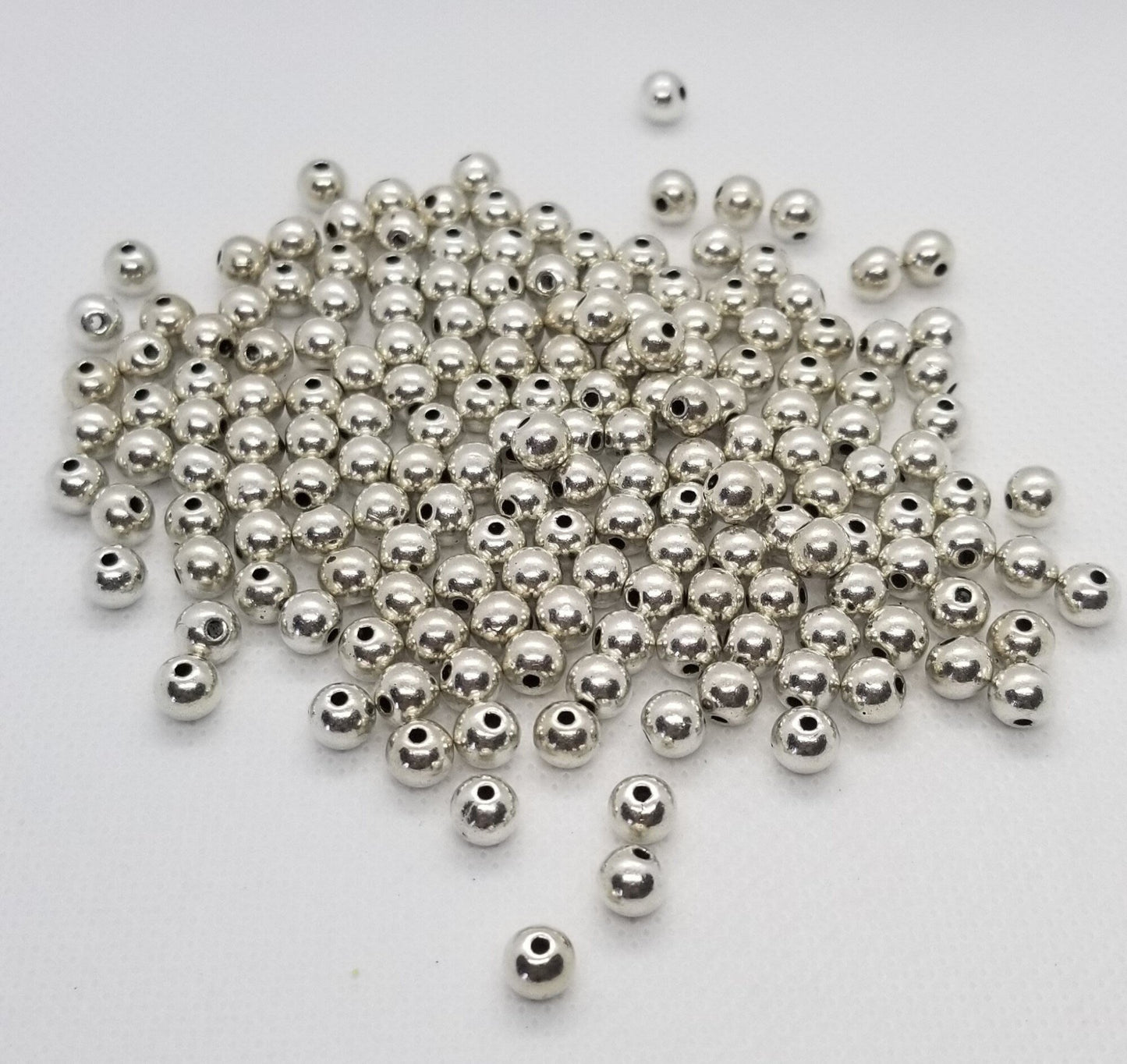 25 pieces Bright Silver Round Spacer beads, Tibetan Style Alloy, Lead Free, Nickel Free, about 6mm, Hole 1mm