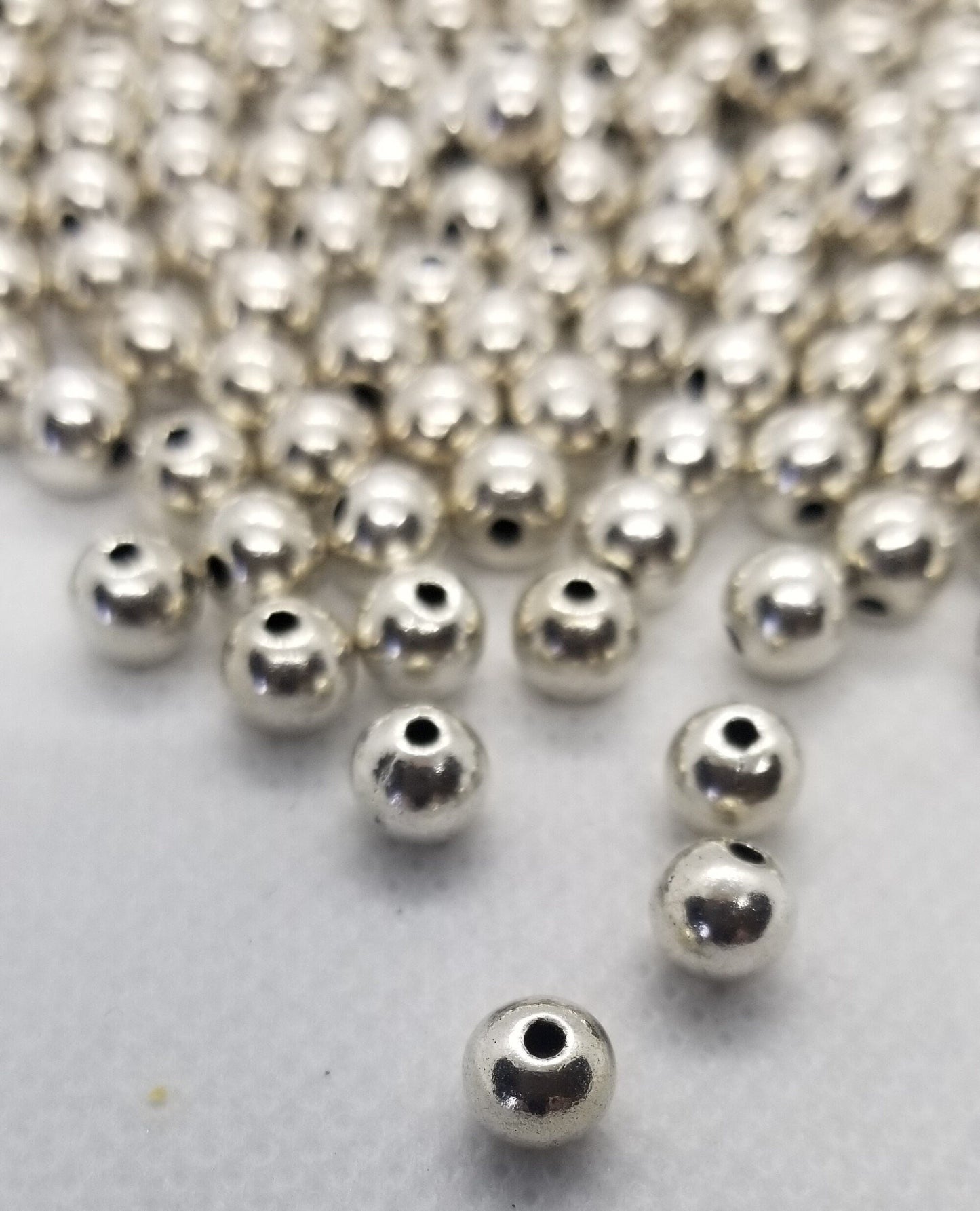 25 pieces Bright Silver Round Spacer beads, Tibetan Style Alloy, Lead Free, Nickel Free, about 6mm, Hole 1mm
