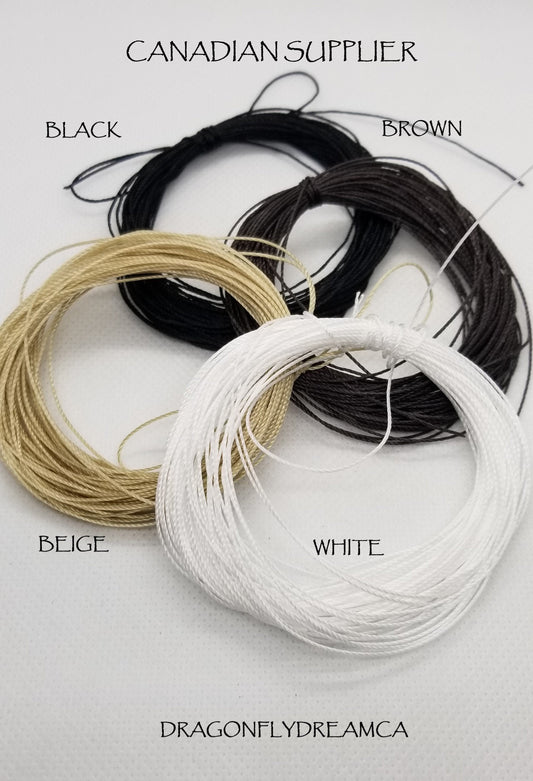 10 meters Nylon Cord, 4 Colours, 0.5mm, Single Strand, Strong cord for beading, macrame, jewelry, knotting, stringing, DIY crafting projects