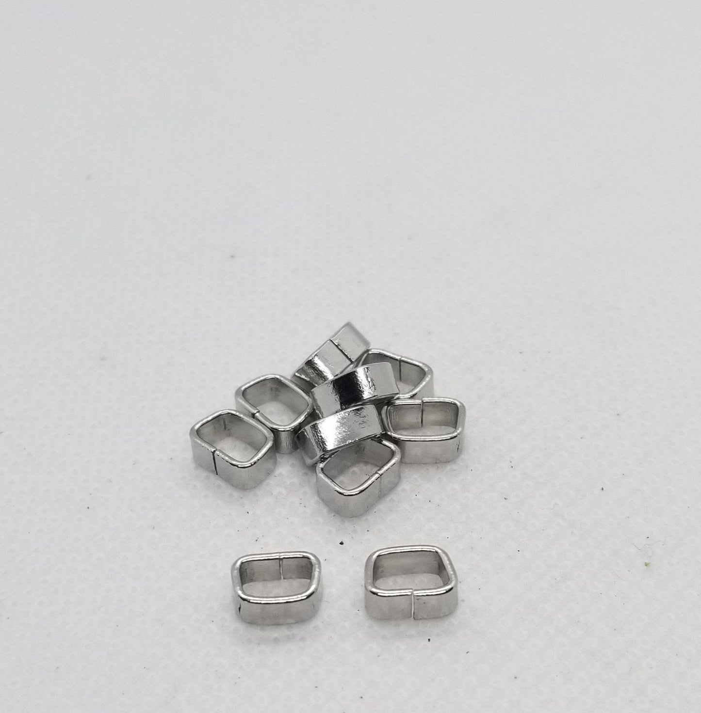 10 pcs 304 Stainless Steel Silver Quick Links, Rectangle Links, Bails, Jump Rings, Closed Unsoldered, 7x5x3mm, Inner 5.8x3.8mm