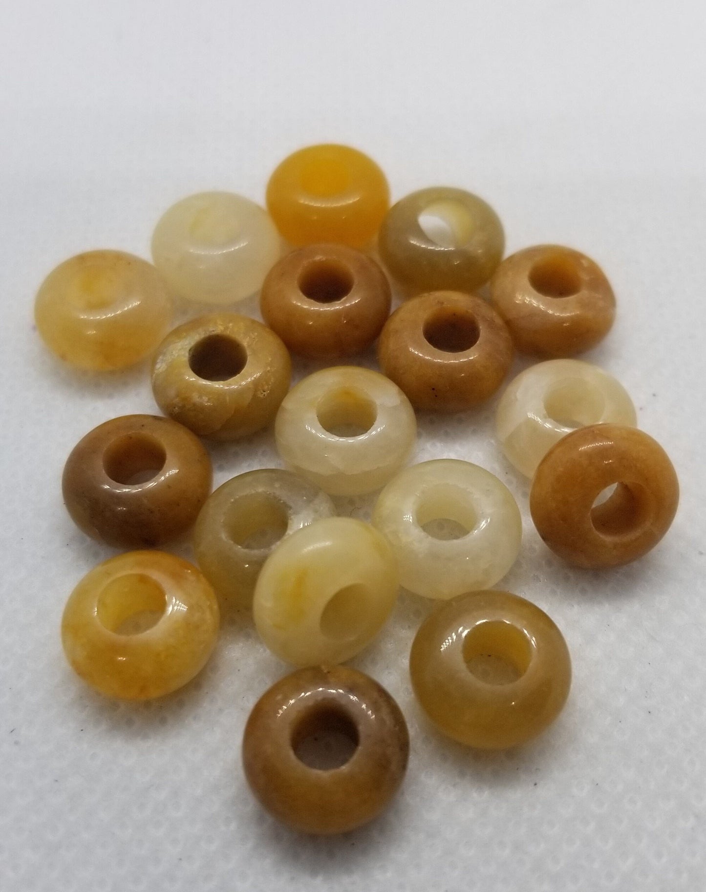 2 pieces Gemstone Rondelle Beads, 10.5x4.5mm, Hole 4mm, Hair Jewelry, Beard Jewelry, Dreadlock Beads