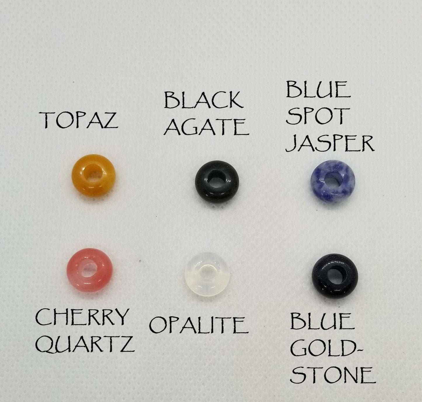 2 pieces Gemstone Rondelle Beads, 10.5x4.5mm, Hole 4mm, Hair Jewelry, Beard Jewelry, Dreadlock Beads