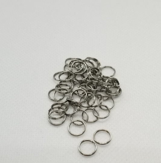 10 pieces Stainless Split Rings, Split Jump Rings, 304 Stainless Steel, 8x0.6mm, Stainless colour