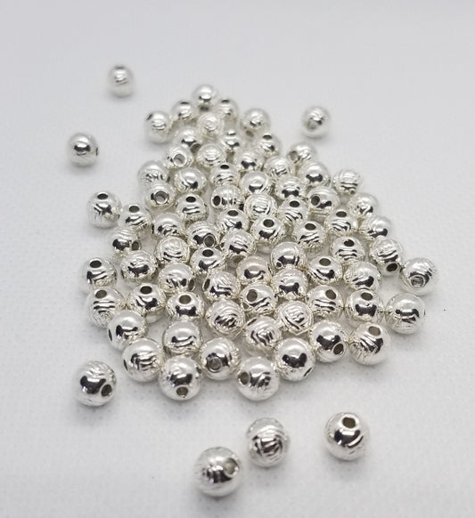 10 pieces Platinum Spacer Bead, Etched with Rose, Bright Silver, Tibetan Style Alloy, Lead Free, Nickel Free, 7x6mm, Large Hole 2mm