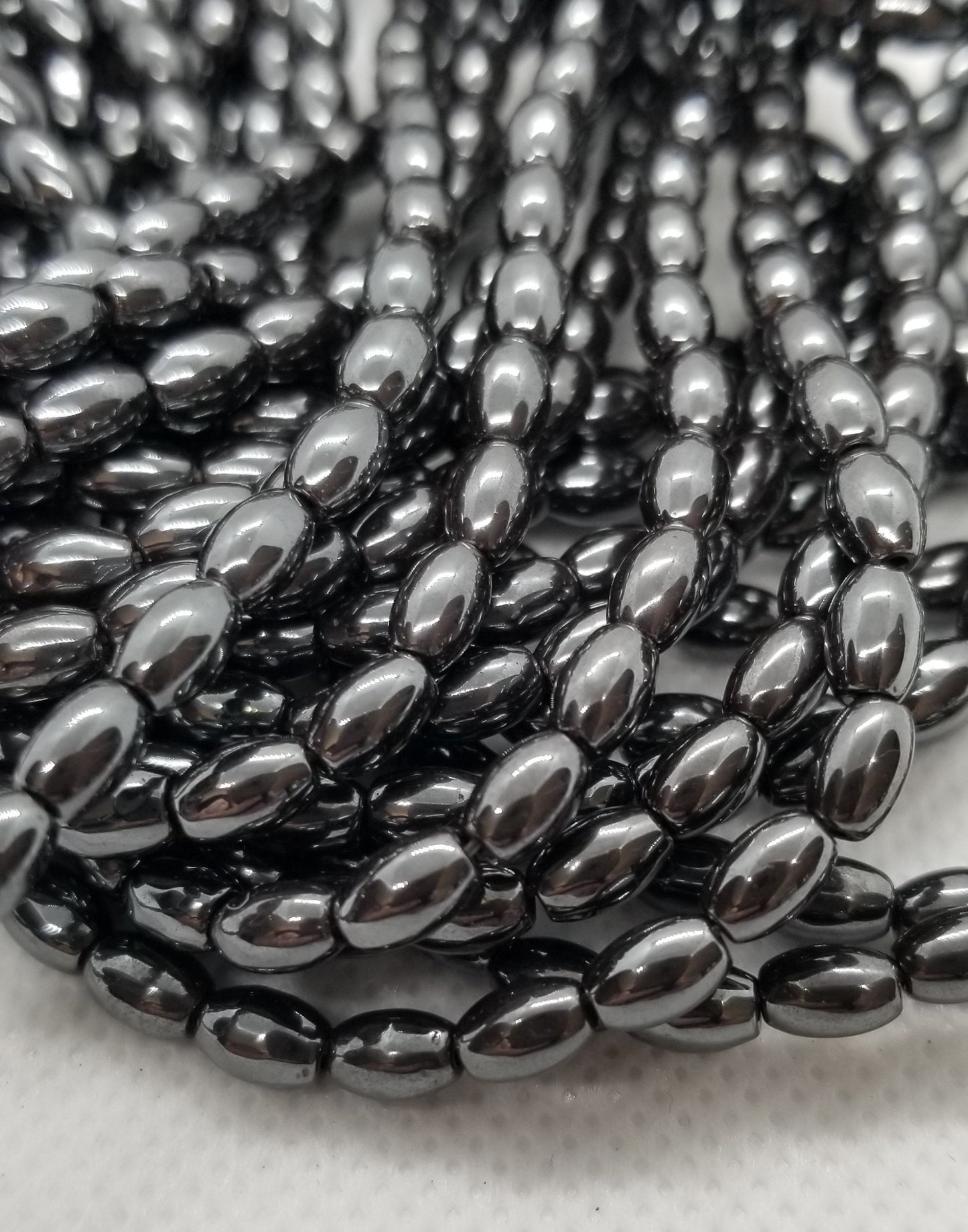 1 strand Black Oval Hematite Beads, Non-Magnetic, Synthetic, Black, 6x4mm, Hole 1mm, about 70pcs, full strand