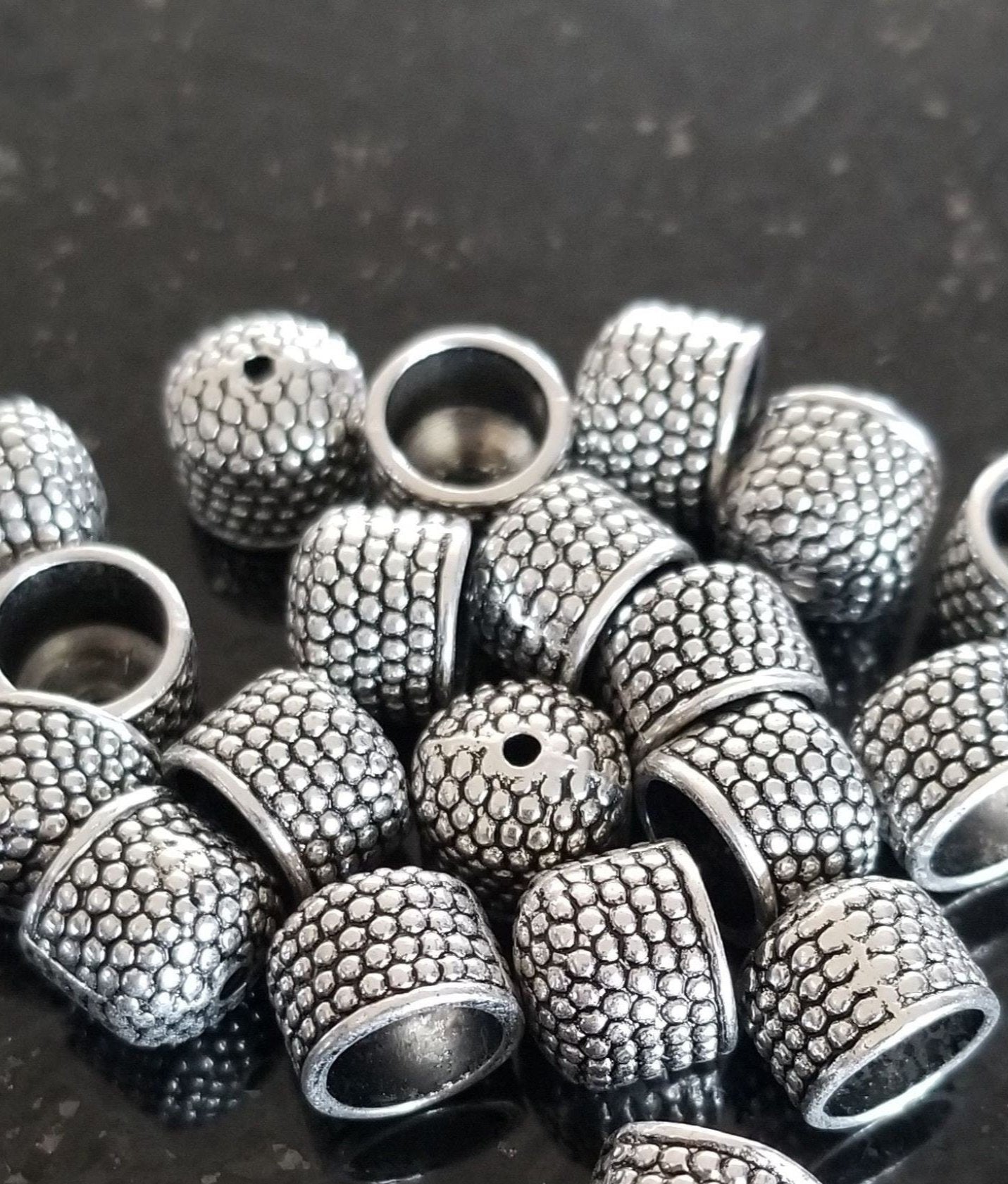 10 pcs Silver Cord Ends, End Cap, Tassel caps, Bead caps, Tibetan style alloy, Antique silver, 10x9mm, Hole 1.5mm; Inner diam 8mm