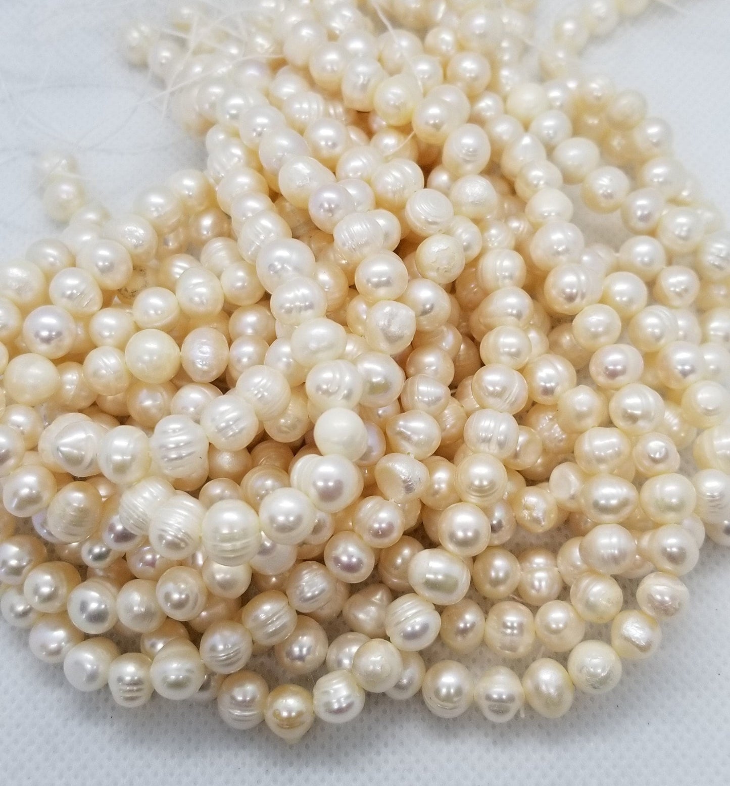 1 strand Natural Freshwater Pearls, Cultured, Potato, White, 7~9mm, Hole 0.8mm, about 50pcs per strand, Full strand
