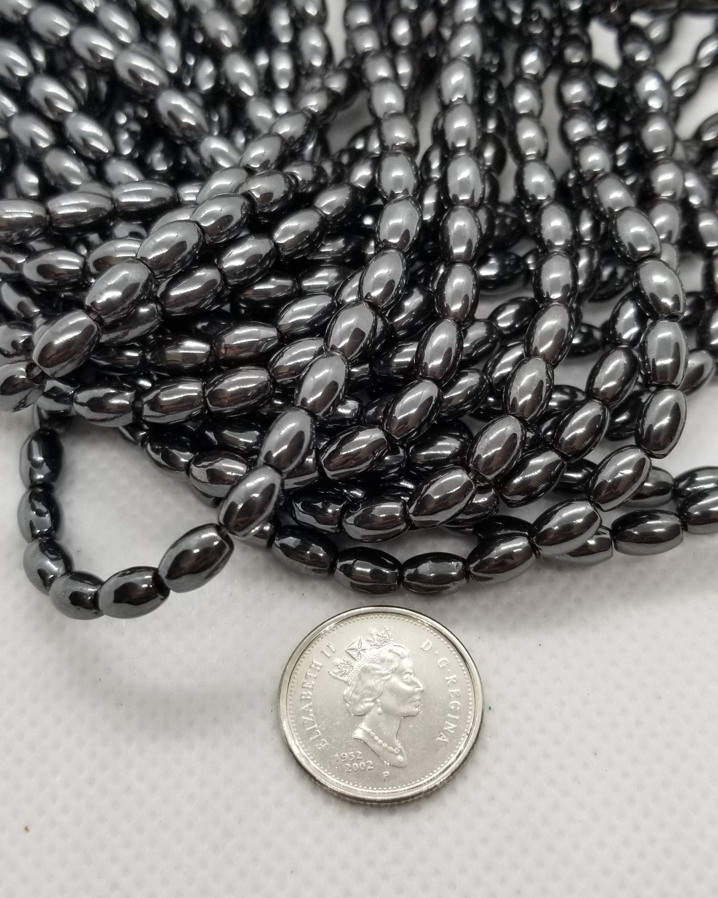 1 strand Black Oval Hematite Beads, Non-Magnetic, Synthetic, Black, 6x4mm, Hole 1mm, about 70pcs, full strand