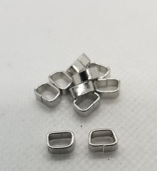 10 pcs 304 Stainless Steel Silver Quick Links, Rectangle Links, Bails, Jump Rings, Closed Unsoldered, 7x5x3mm, Inner 5.8x3.8mm