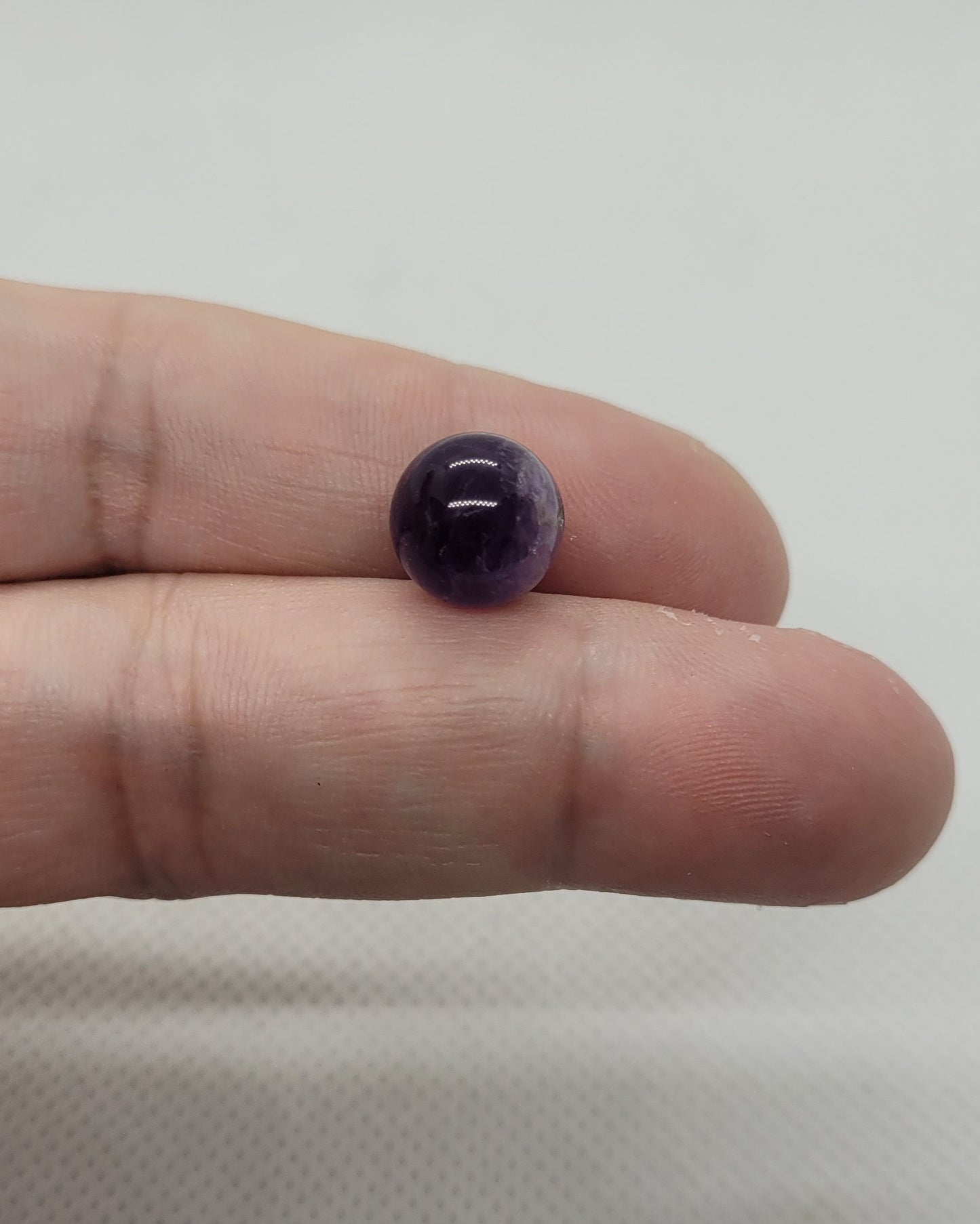 2 pcs Natural Amethyst 10mm Round, Polished, Half Drilled, Hole 1mm, Perfect for Pendants or Earrings