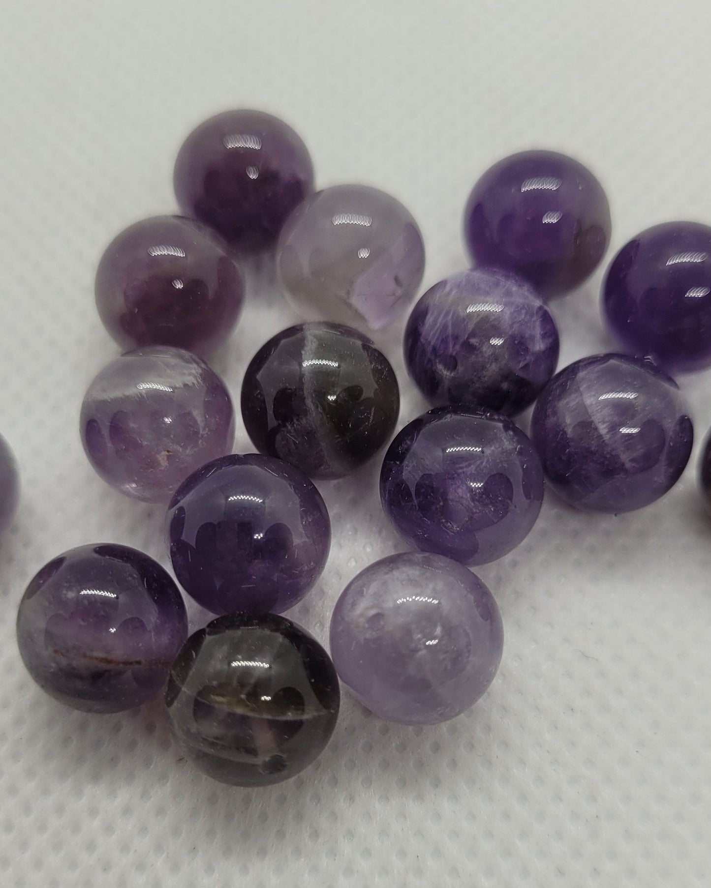 2 pcs Natural Amethyst 10mm Round, Polished, Half Drilled, Hole 1mm, Perfect for Pendants or Earrings