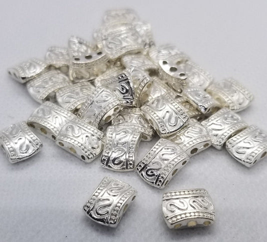 10 pieces Multi-Strand Spacer Bar,  Links, Separator Bar, Lead Nickel Free, Silver, Tibetan Style, Rectangle, about 11x8x5mm, Hole 1mm