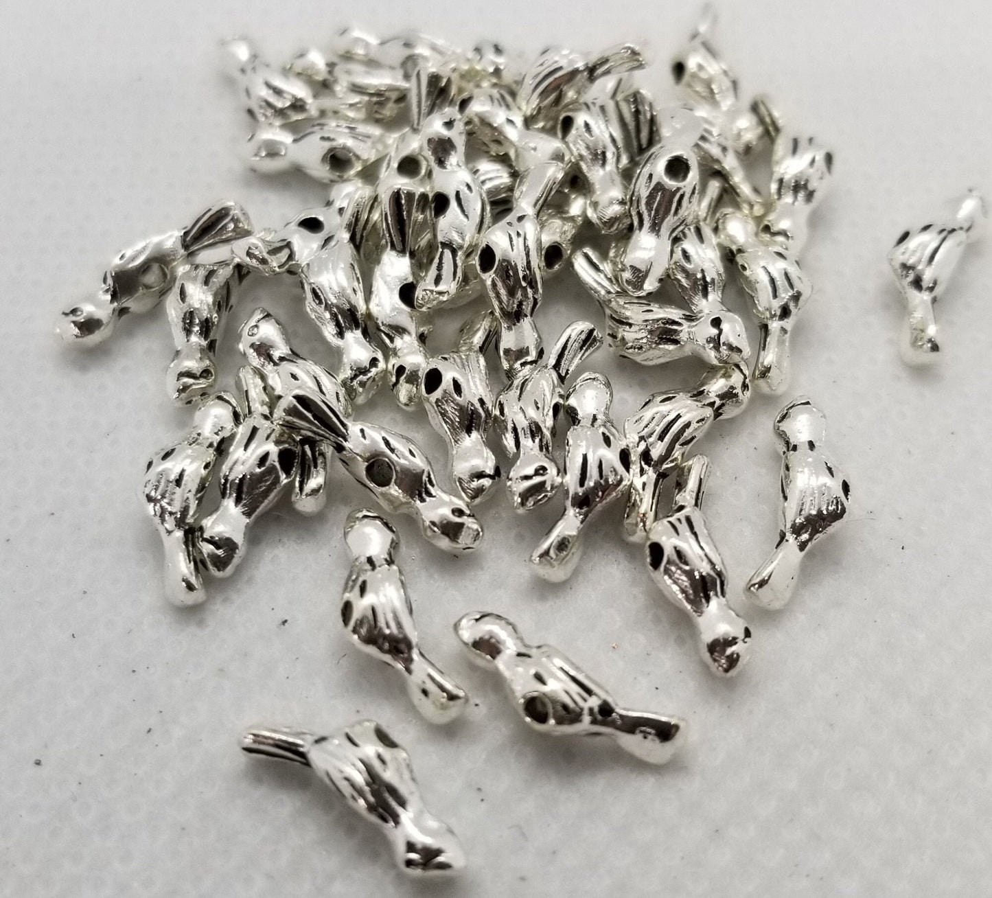 20 pieces Unique Silver Bird Spacer Bead, Tibetan Style Alloy, Lead, Cadmium Free, Small Bird, Antique Silver, 12x4x3.5mm, hole 1mm
