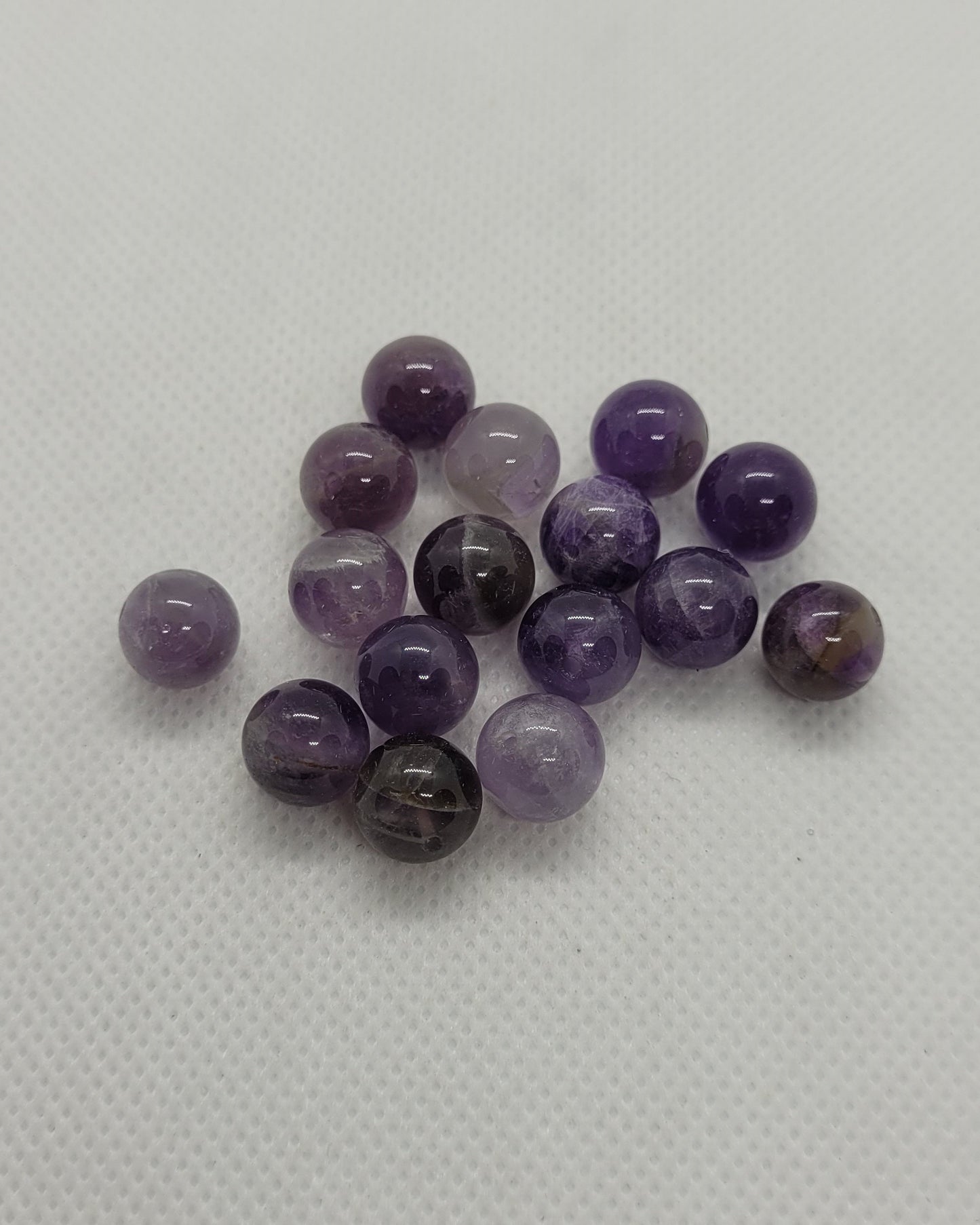 2 pcs Natural Amethyst 10mm Round, Polished, Half Drilled, Hole 1mm, Perfect for Pendants or Earrings