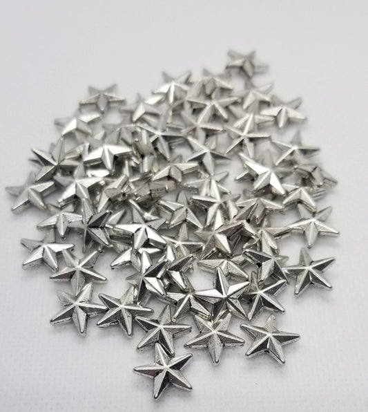10 pieces Bright Silver Star Spacer Beads, Tibetan Style Alloy, Lead, Nickel, Cadmium Free, Platinum, 12x12x4mm, hole 1mm