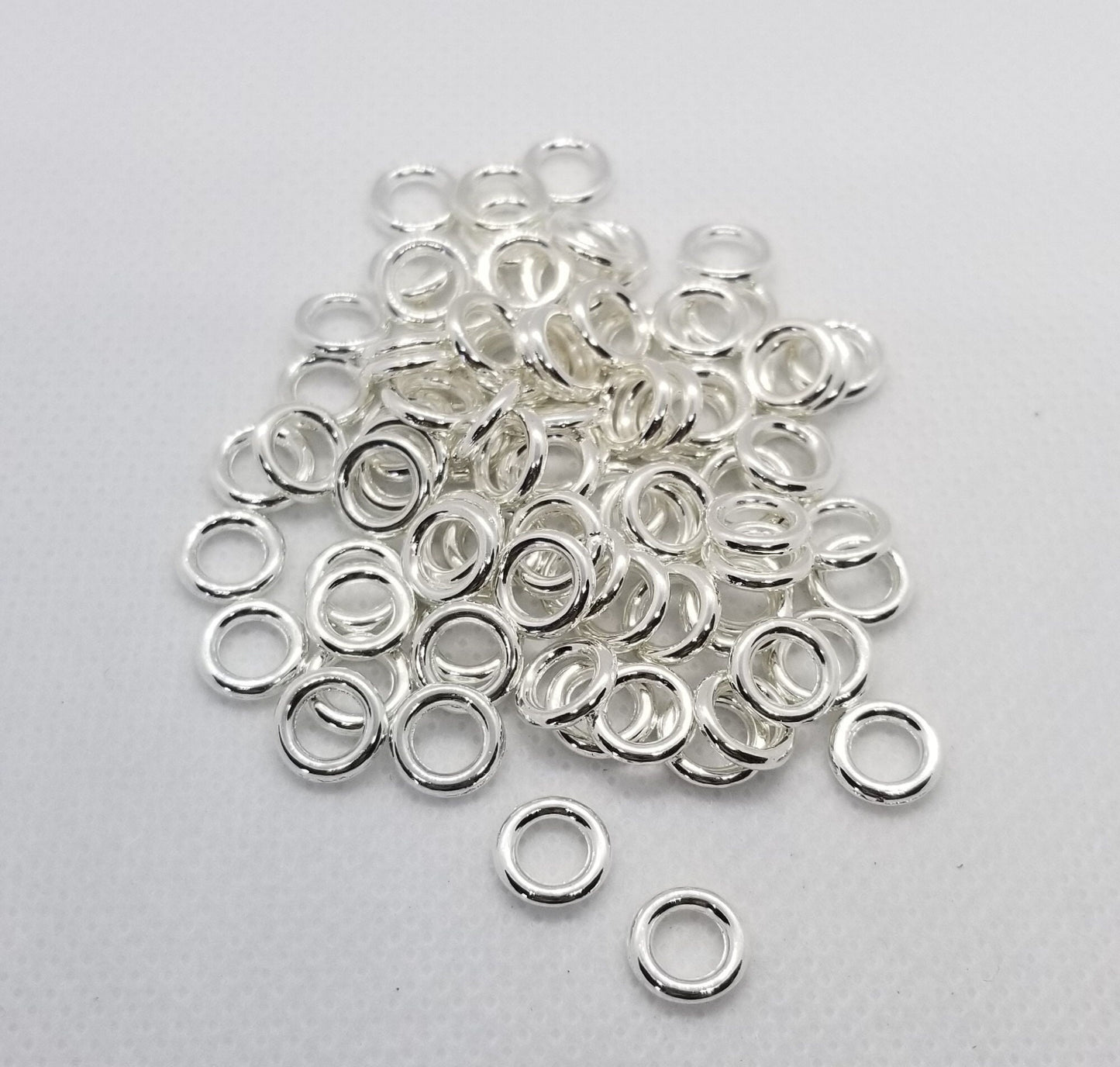 20 pcs Platinum Linking Spacer Ring, Closed Jump Ring, Tibetan Style Alloy, Lead Free, Cadmium Free, Rondelle, 8x1.5mm, large hole 6mm