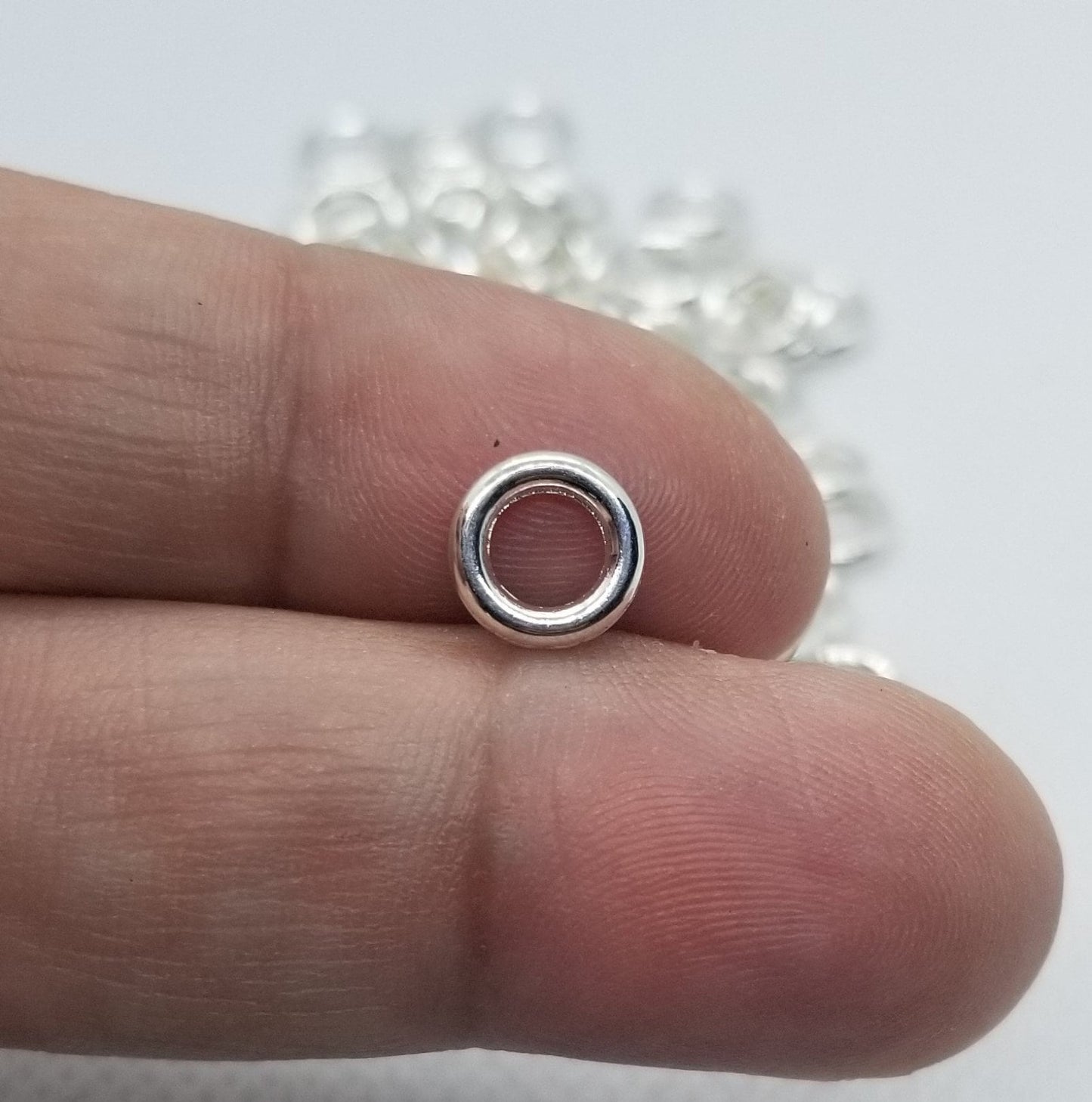 20 pcs Platinum Linking Spacer Ring, Closed Jump Ring, Tibetan Style Alloy, Lead Free, Cadmium Free, Rondelle, 8x1.5mm, large hole 6mm