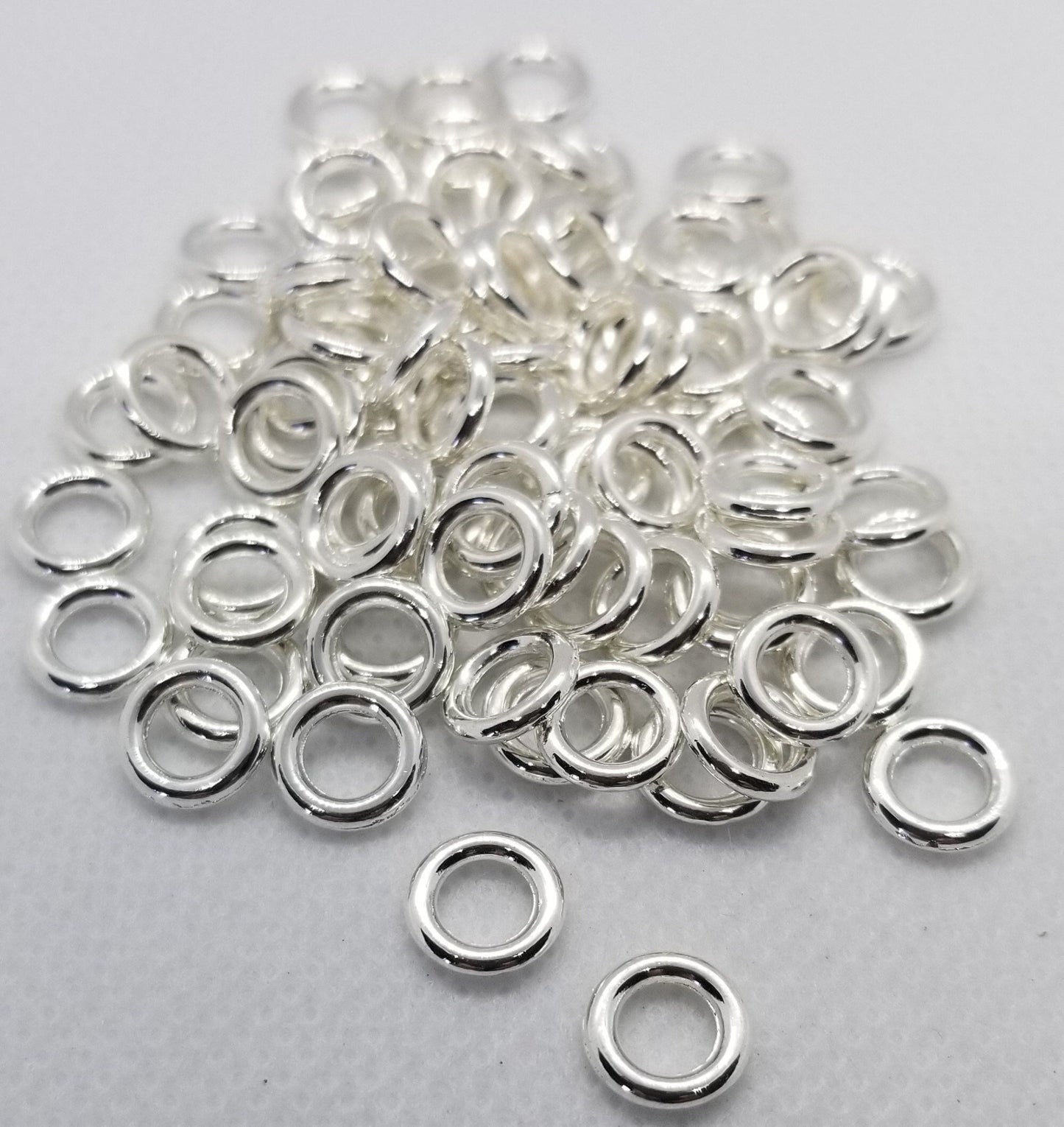 20 pcs Platinum Linking Spacer Ring, Closed Jump Ring, Tibetan Style Alloy, Lead Free, Cadmium Free, Rondelle, 8x1.5mm, large hole 6mm