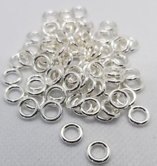 20 pcs Platinum Linking Spacer Ring, Closed Jump Ring, Tibetan Style Alloy, Lead Free, Cadmium Free, Rondelle, 8x1.5mm, large hole 6mm