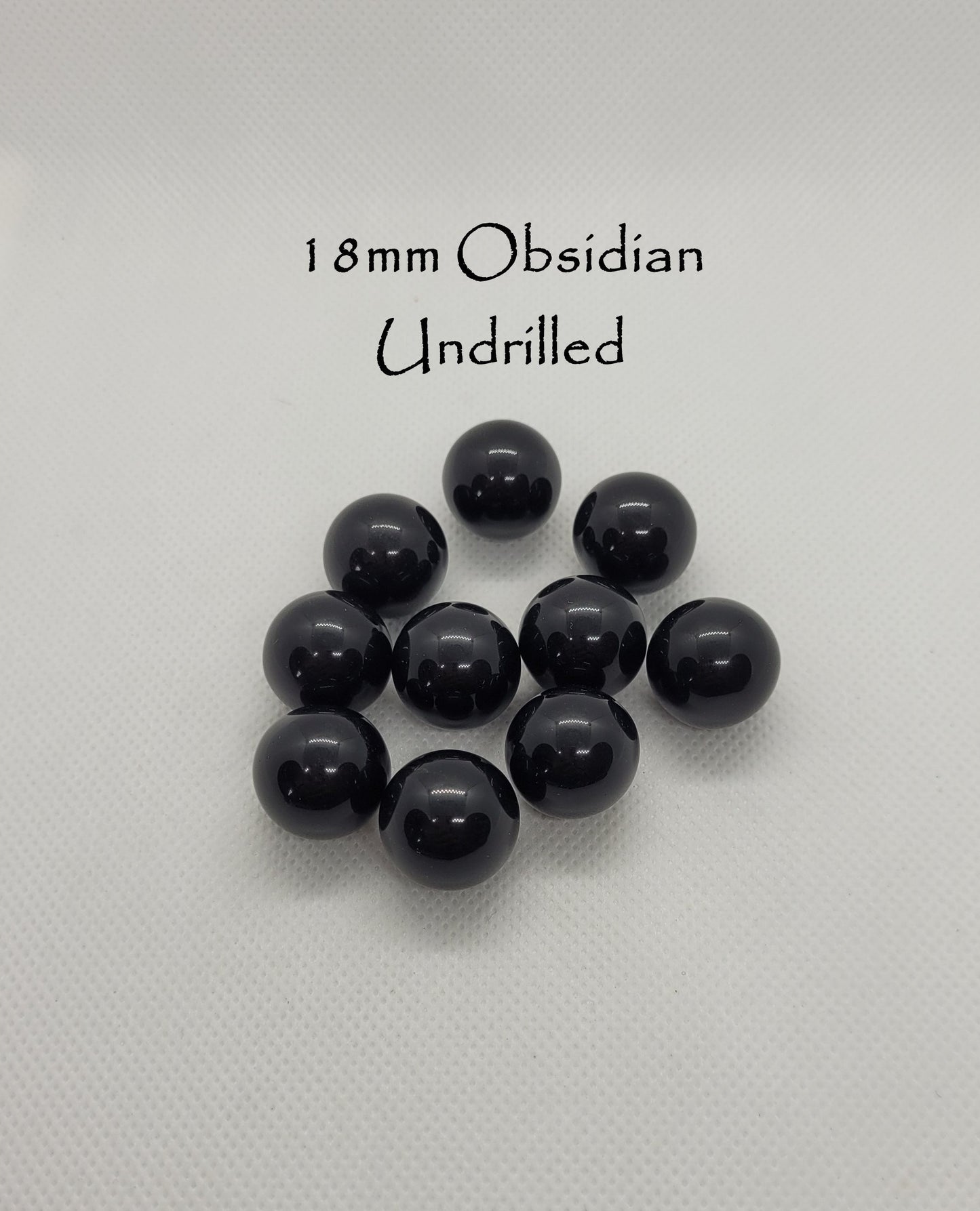 2 pieces Natural Obsidian Spheres, 18mm Round, Gemstone, No Hole, Undrilled
