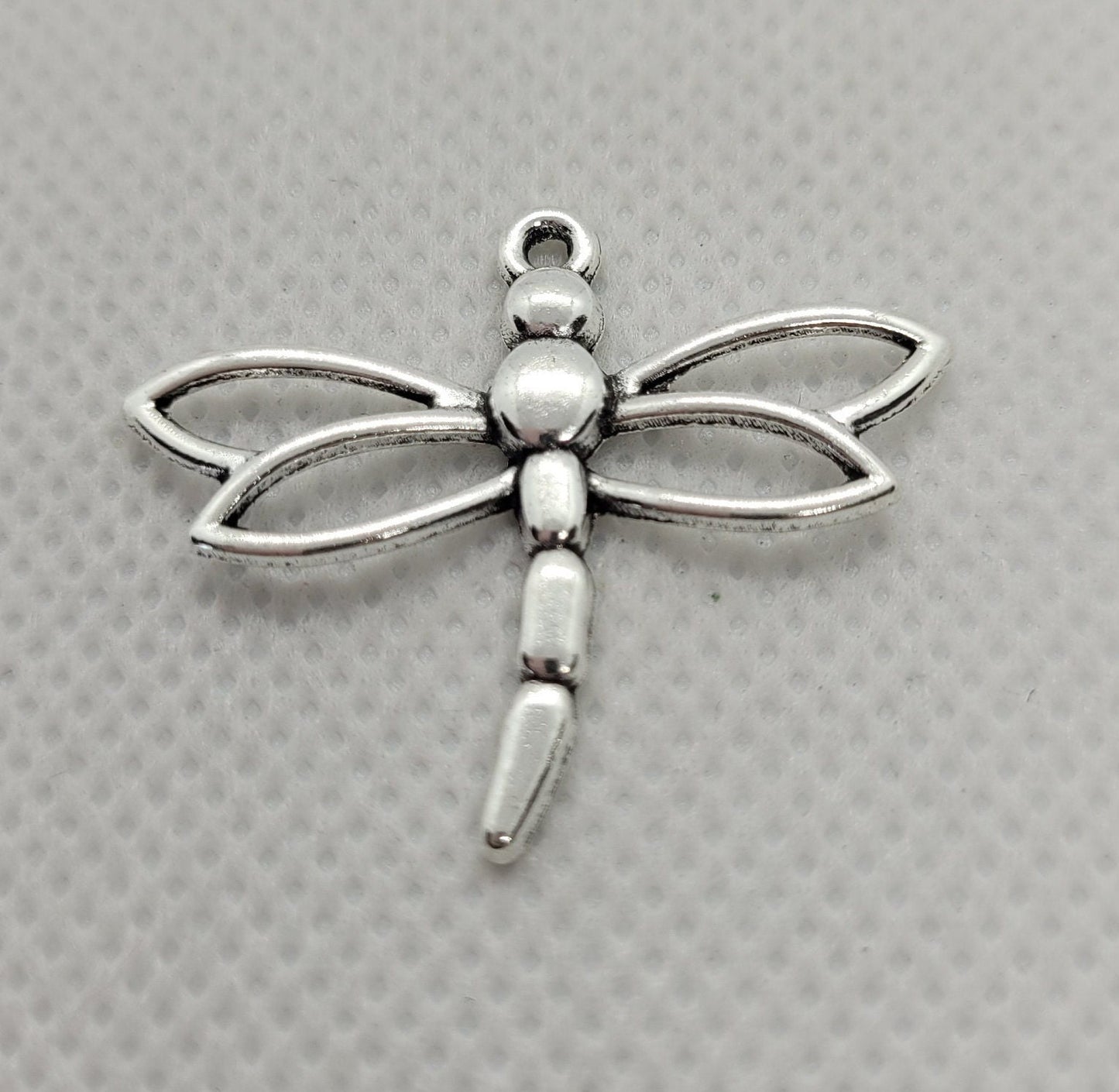 Silver Dragonfly Pendants, 10 pieces, Cadmium Free & Lead Free, 26x32x2.5mm, Hole 1.5mm, Boho charm Jewelry Making Supplies