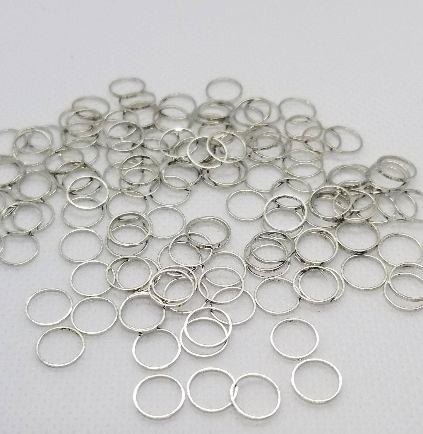 20 pcs Bright Silver Linking Ring, Closed jump ring, Platinum colour, Square edge, 8x1mm, hole 7mm, large hole