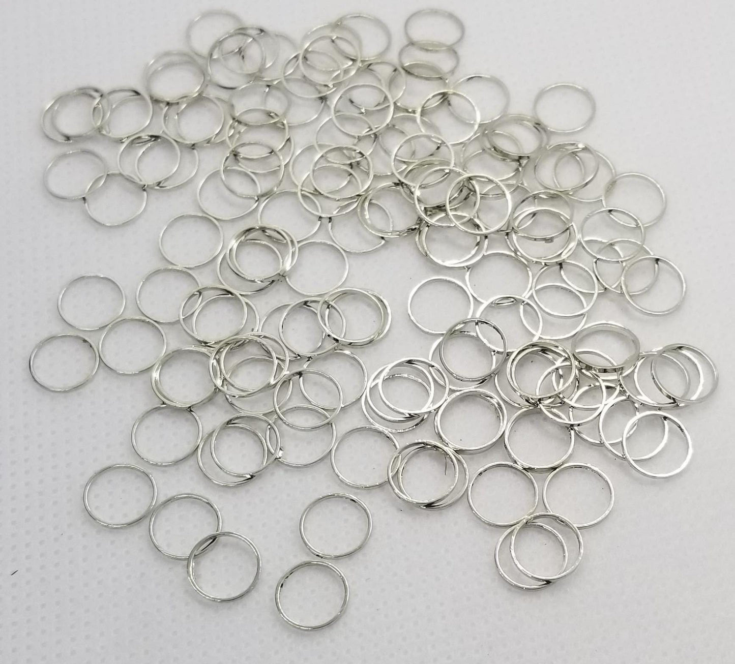 20 pcs Bright Silver Linking Ring, Closed jump ring, Platinum colour, Square edge, 8x1mm, hole 7mm, large hole