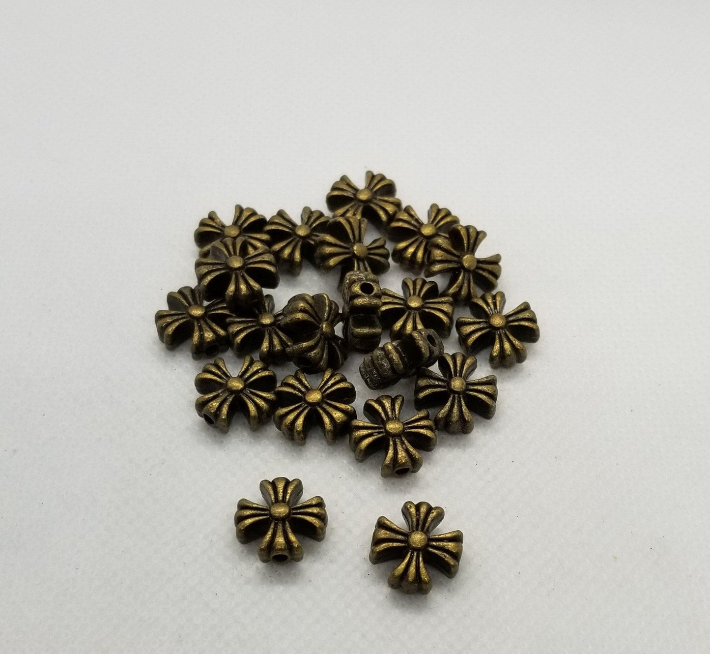 5 pieces Bronze Cross, Tibetan Style Alloy, Orthodox Cross, Cadmium, Nickel, Lead Free, Antique Bronze, 12x13x6mm, Hole 1.5mm