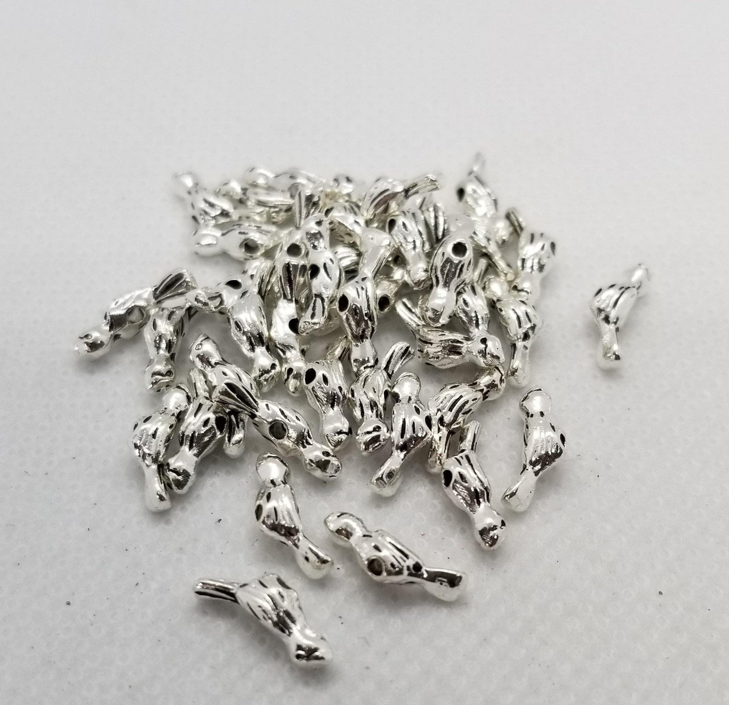 20 pieces Unique Silver Bird Spacer Bead, Tibetan Style Alloy, Lead, Cadmium Free, Small Bird, Antique Silver, 12x4x3.5mm, hole 1mm