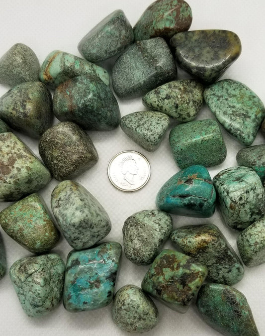 Natural Turquoise, Tumbled African Green Turquoise, 1 piece, Rough Polished for Wire wrapping, Jewelry making, Undrilled