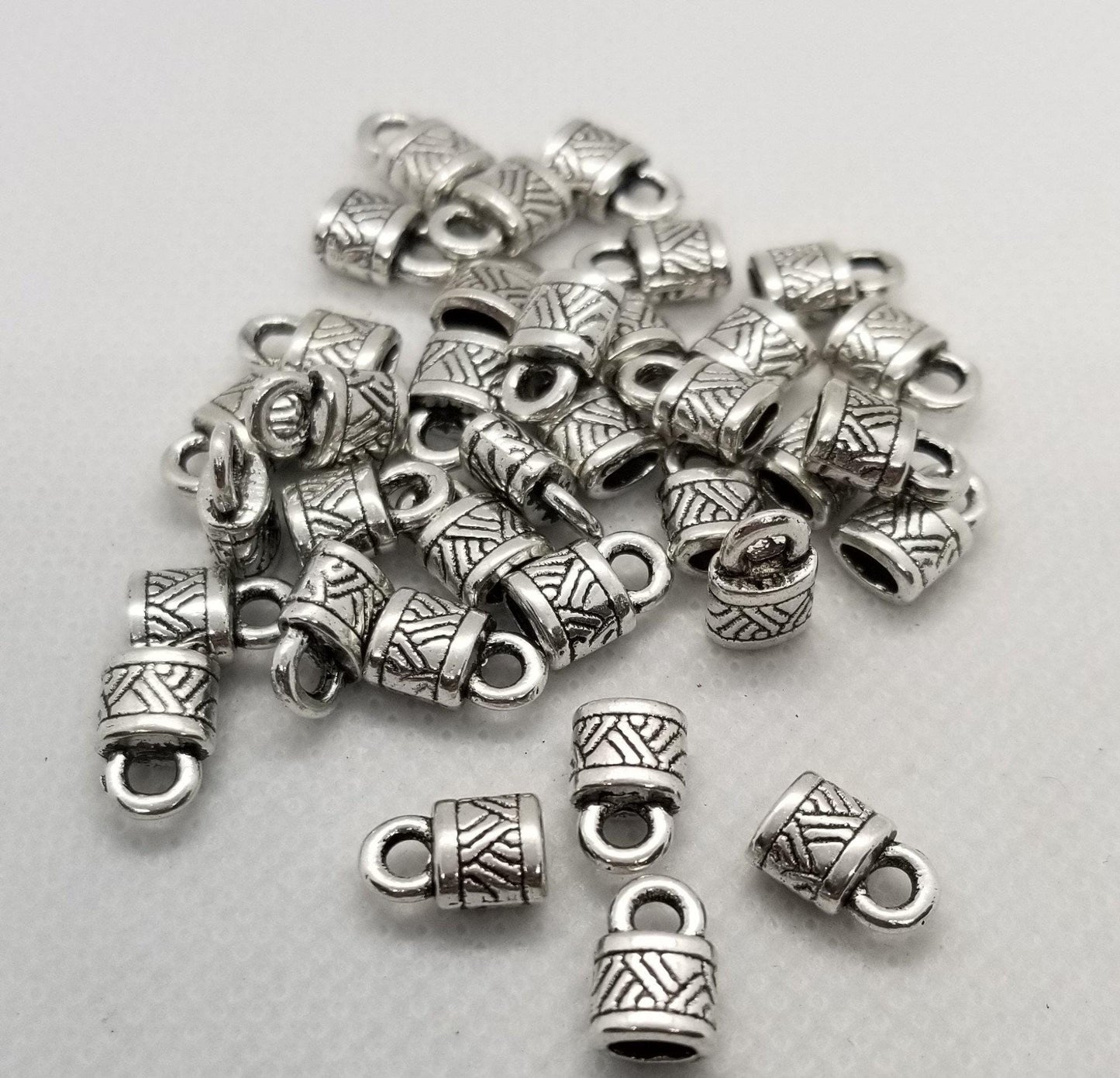 10 pcs Silver Cord End Caps, Tassel Cap, Tibetan Style Alloy, Lock, Oval, 10x6.5x4.5mm, Hole 2.5mm, Inner 4x2mm