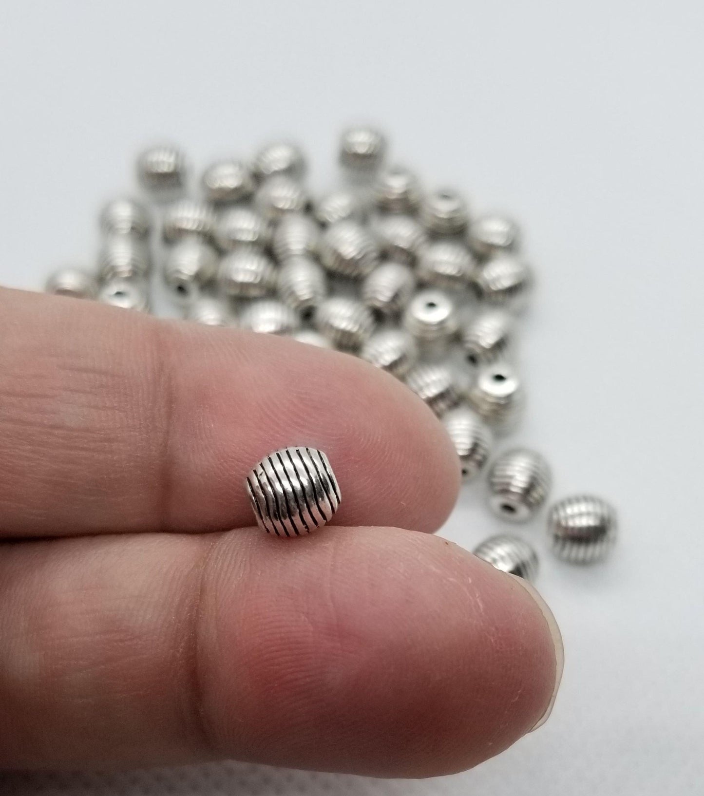 10 pieces Oval Spacer Bead, Tibetan Style Alloy Beehive shape, Cadmium Free, Nickel Free, Lead Free, Antique Silver, 6mmx8mm, hole 2mm