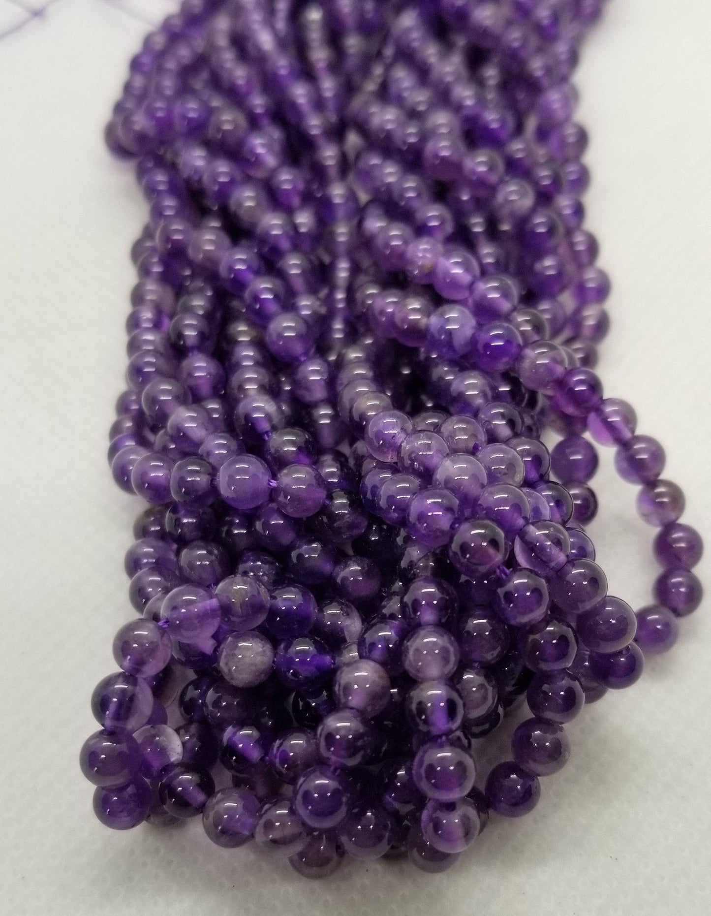 1 Strand Natural Amethyst Bead, Grade AB, Round, 4mm, Hole 1mm, approx 90pcs per strand, Full 15 inch Strand