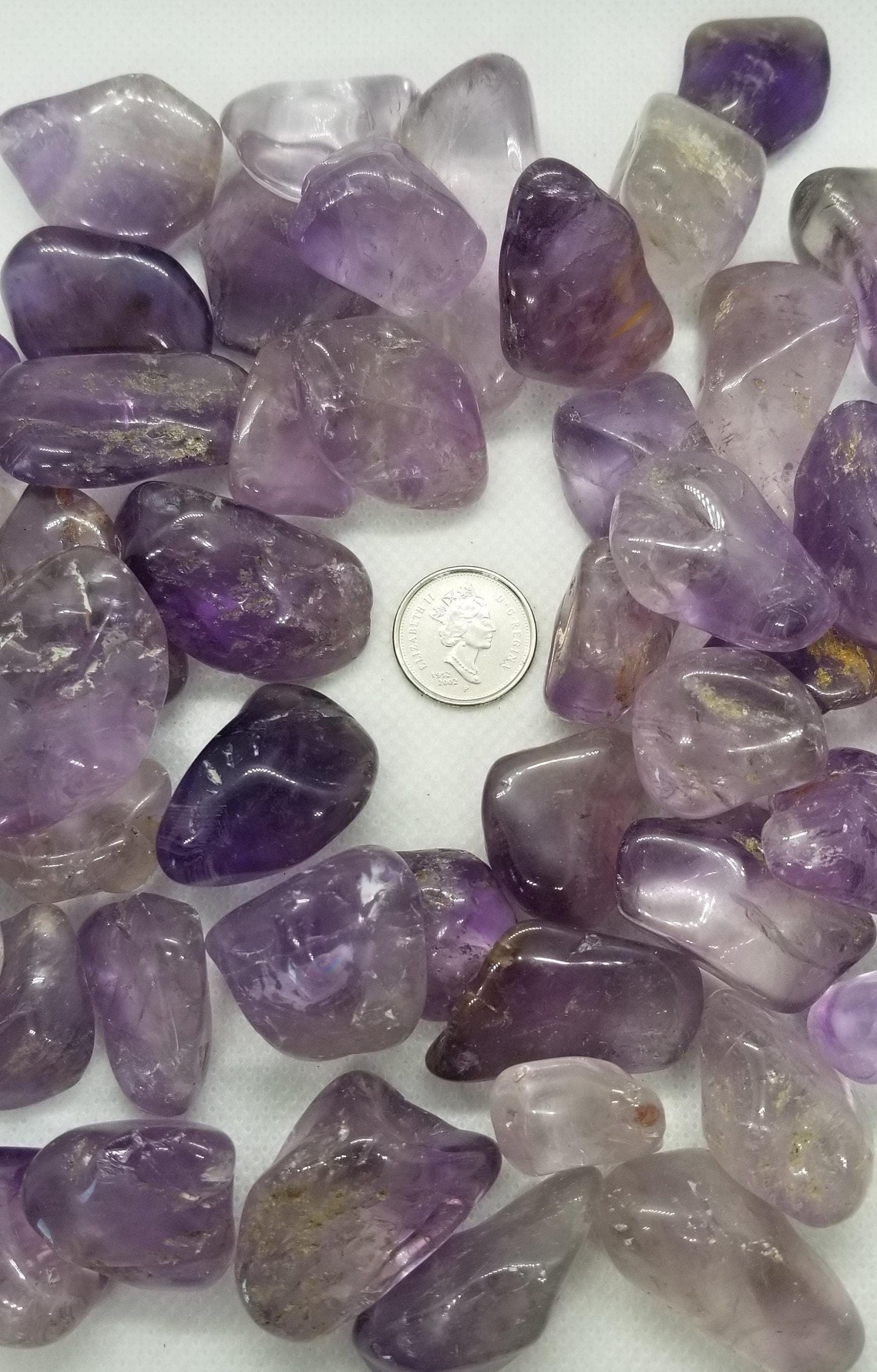 Natural Amethyst Tumbled Stones, Grade B, 4 pieces Real Amethyst Crystal, Rough Tumble for Wire wrapping, Jewelry making, Undrilled