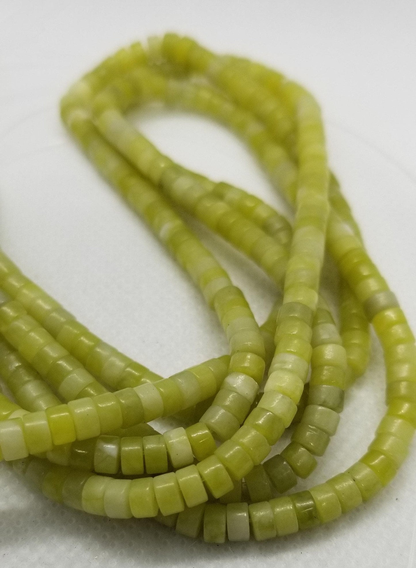 1 strand Unique Natural Chinese Jade Heishi Beads, Heishi Disc, Flat Round Disc, 4x2mm, Hole 0.8mm, about 150pcs/strand, Full 15 inch strand
