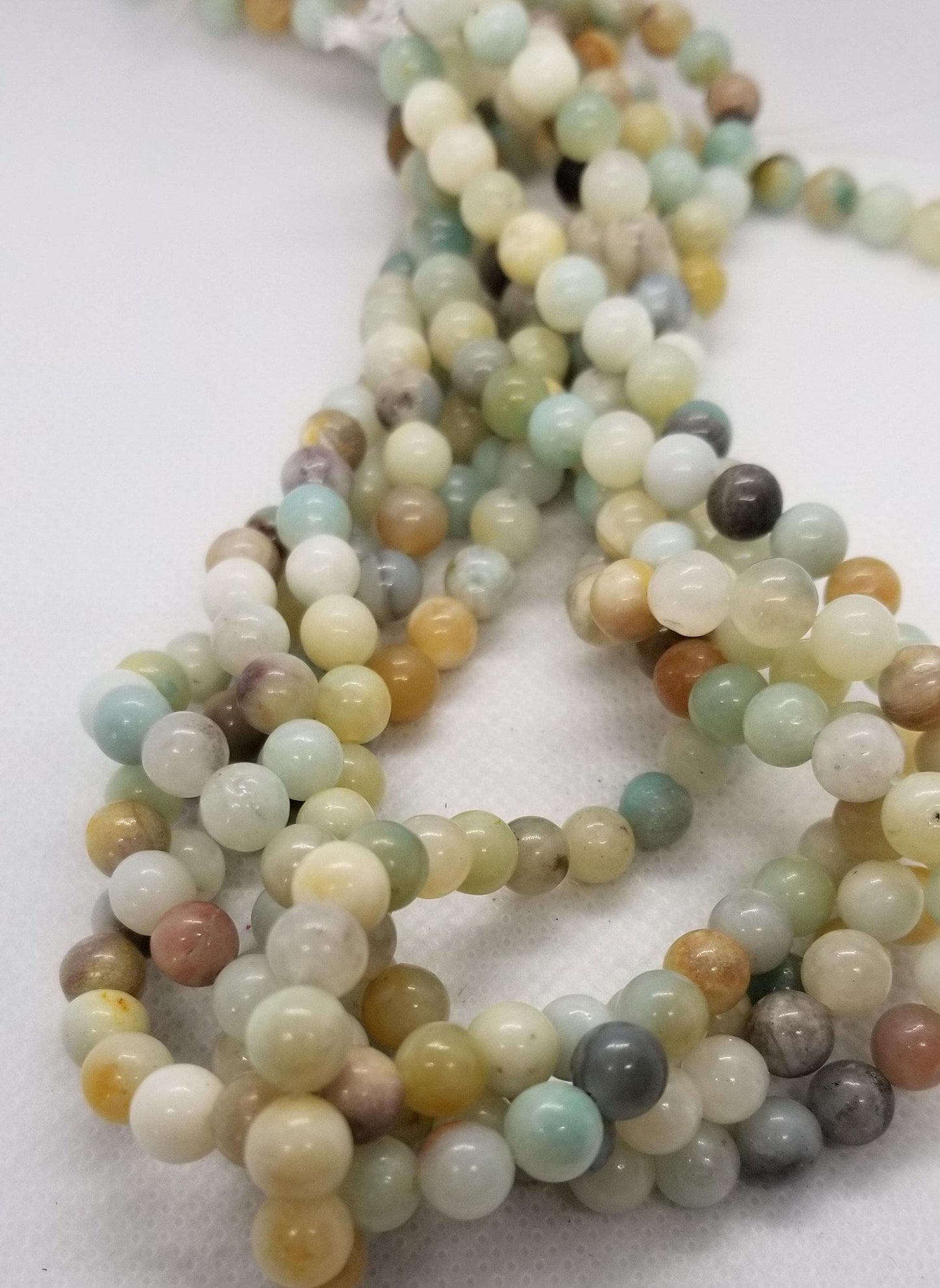 1 Strand Natural Amazonite Beads, Polished, Round, 6mm or 8mm, Hole 1mm, Full strand 15 inches(38cm) each, see description for details